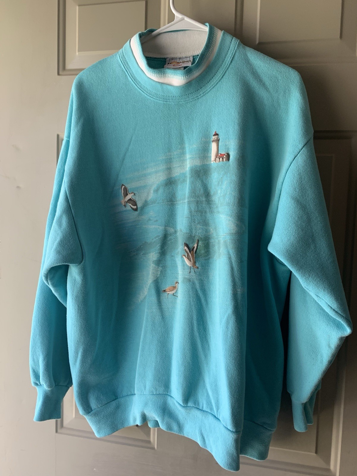 Vintage 90s Lighthouse Birds Sweatshirt Womens Size 1XL Morning Sun Brand