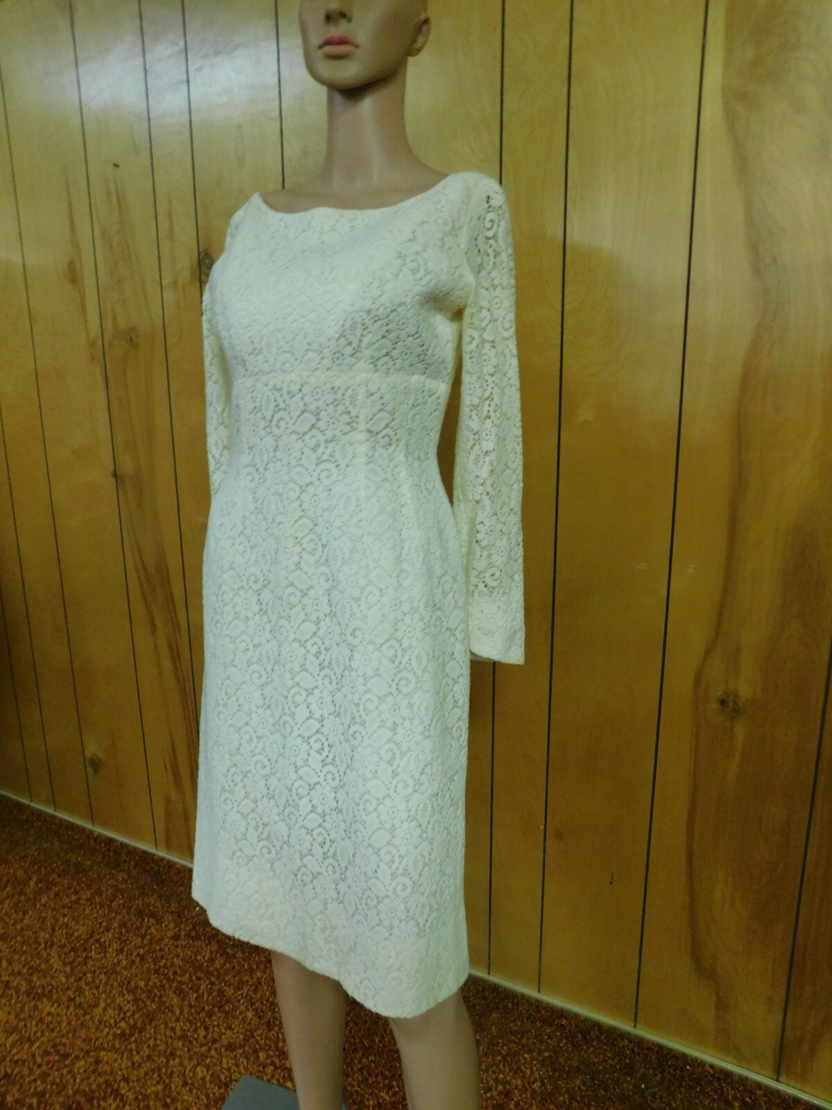 Vintage 60’s Cream VERY soft Cotton Lace Day Dress Waist 28″*