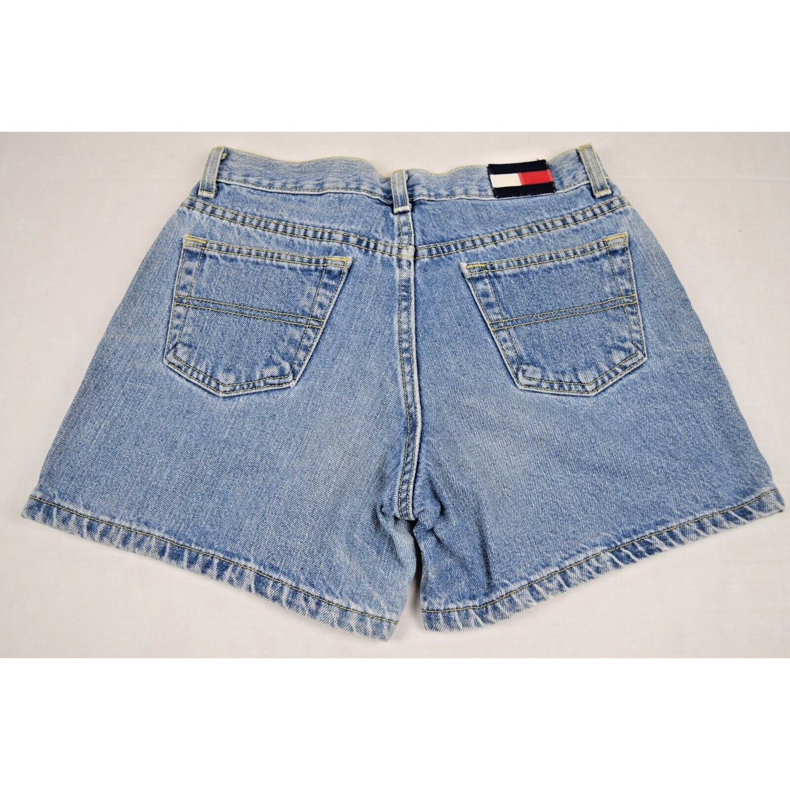 Jean Shorts Tommy Hilfiger Size 3 Y2K Blue Hipster Short Vintage Flag Logo