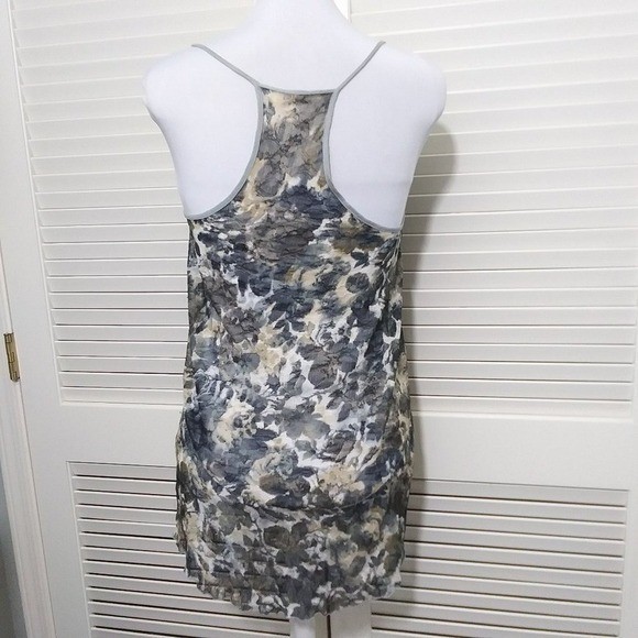Free People Intimately Floral Lace Racerback Camisole Grey Tan Small S P