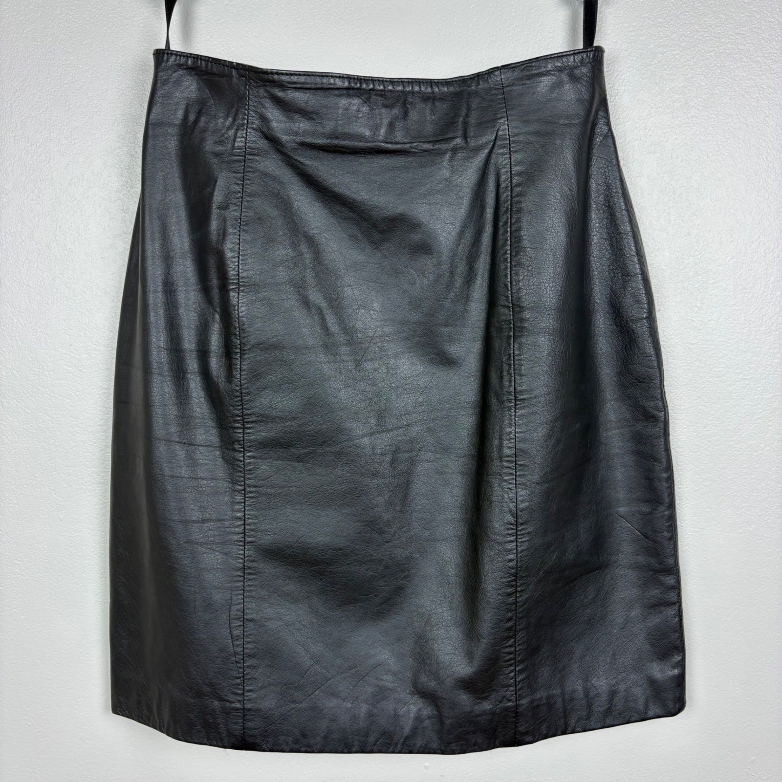 Wilson Leather Vintage Mini Skirt Size 6 Black Lined 90’s Y2K Straight Glam Rock