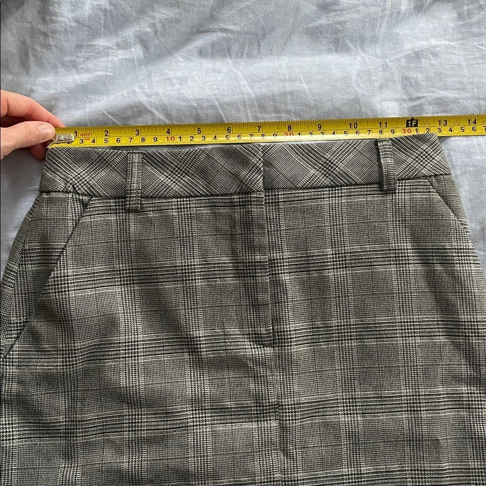 Vintage Y2K Miss Selfridge Plaid Mini Skirt Grey Silver Grunge Office Skirt
