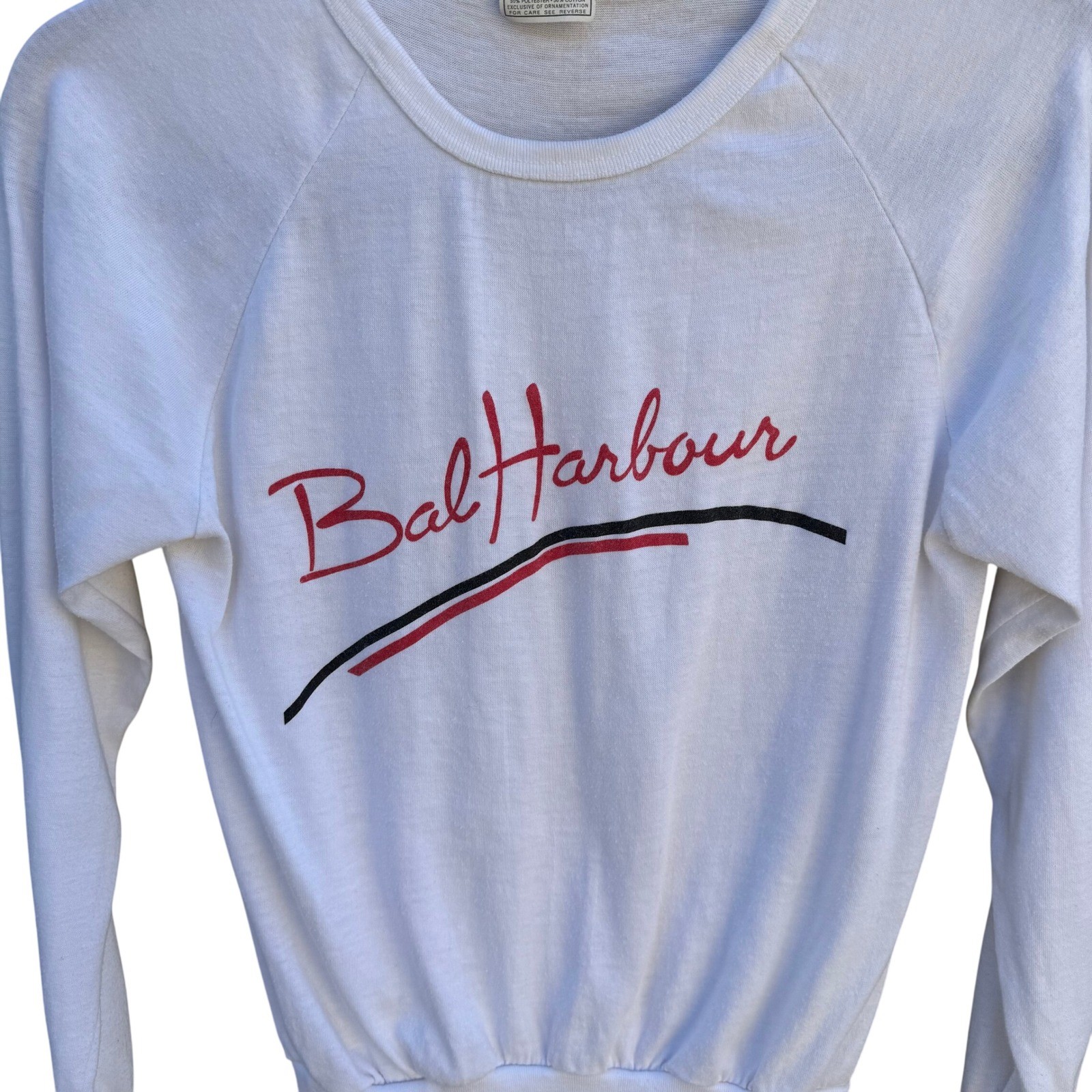 Vintage 80s Velva Sheen Bal Harbour Single Stitch Graphic Coastal Tee White S
