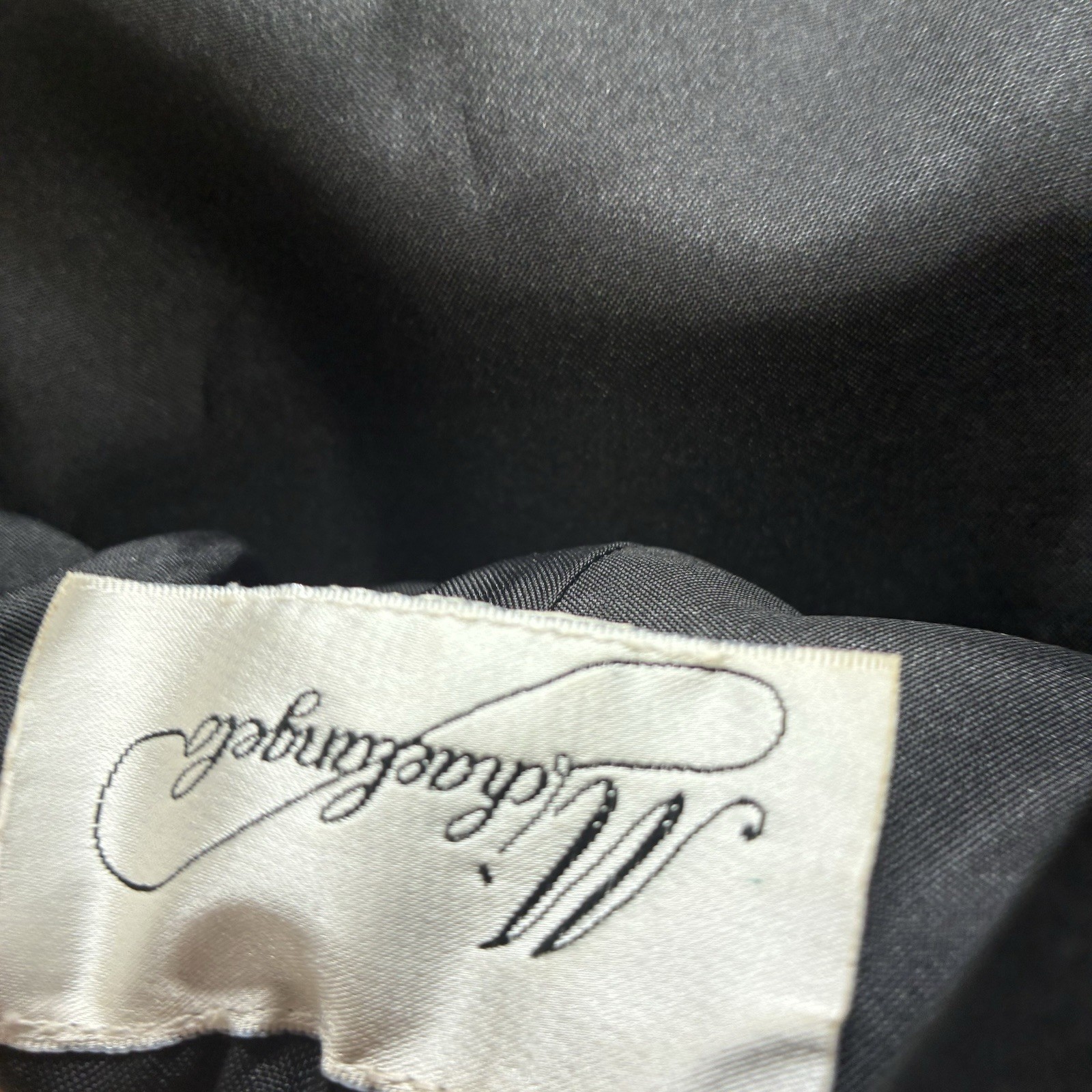 Vintage 90s Michaelangelo Strapless Formal Black White Gown Cocktail Dress Goth