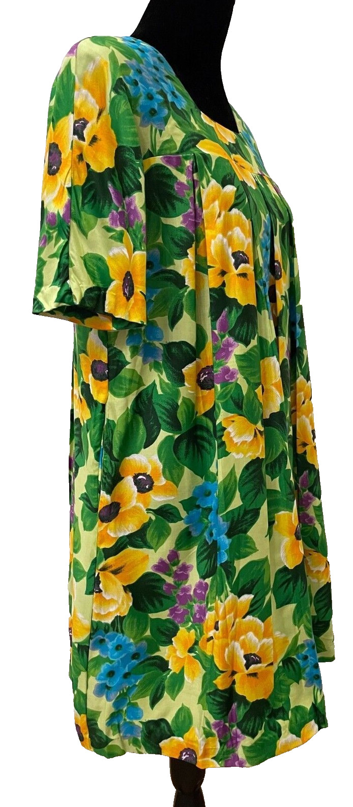 Vintage Sears Cottage Core Pleated House Dress Small Multicolor Floral Cotton