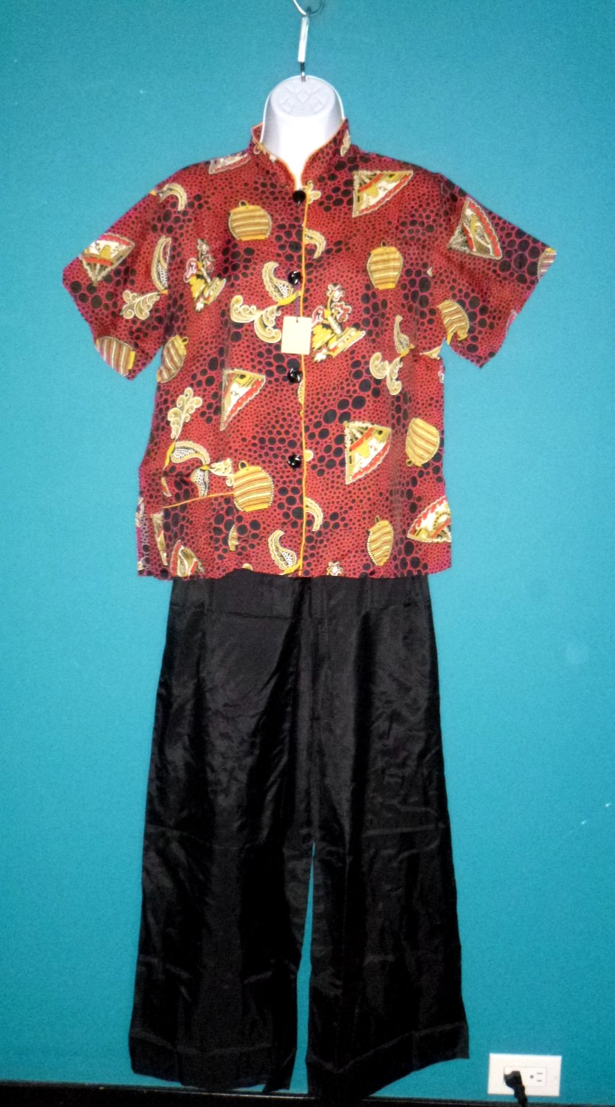 NOS Vtg 50s Betsy-Ellen by Max Gusson Asian Motif Pajama Set Sz 36