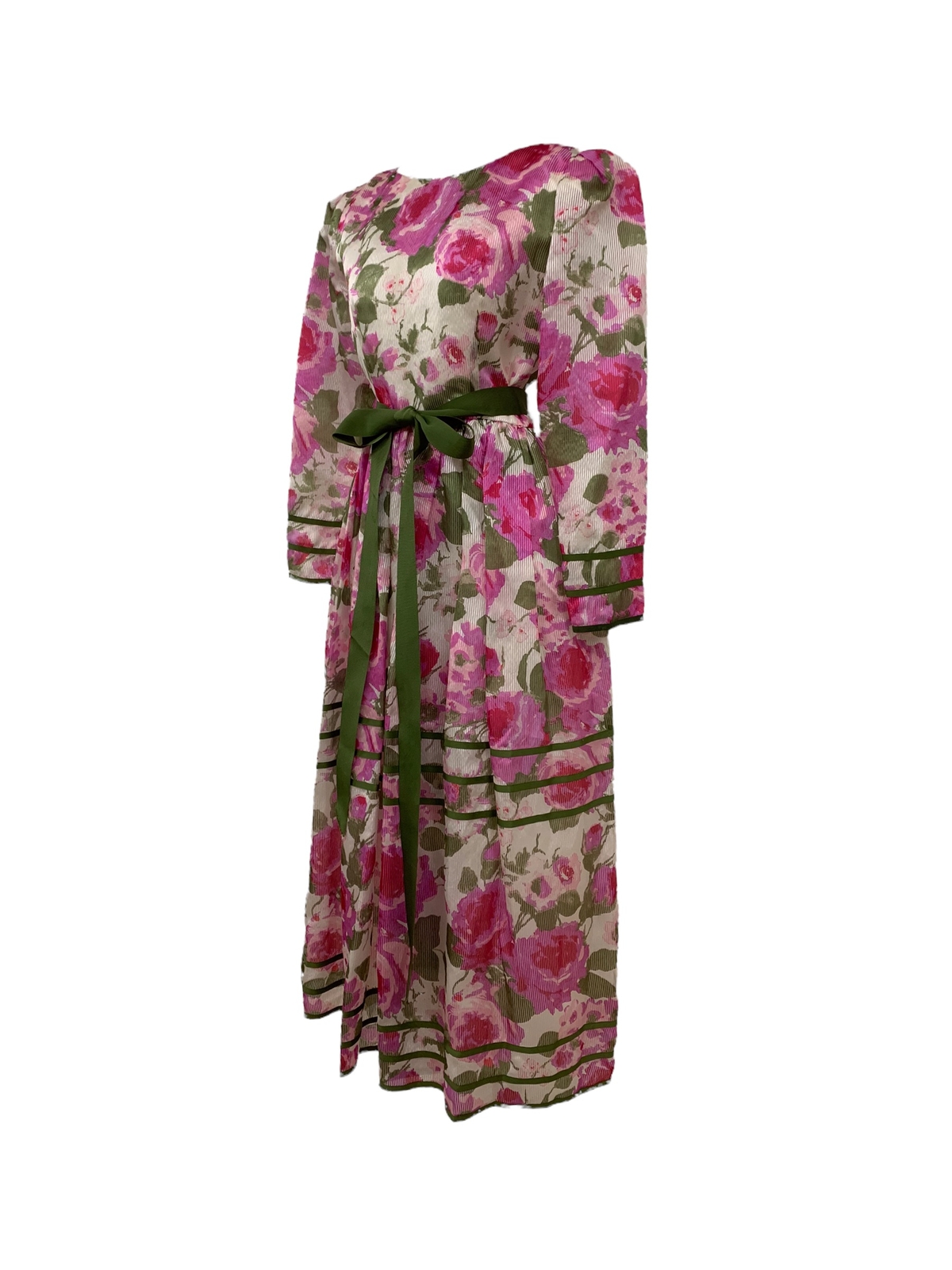 Vtg Vintage 1970s 70s William Pearson Garden Party Floral Sleeved Gown