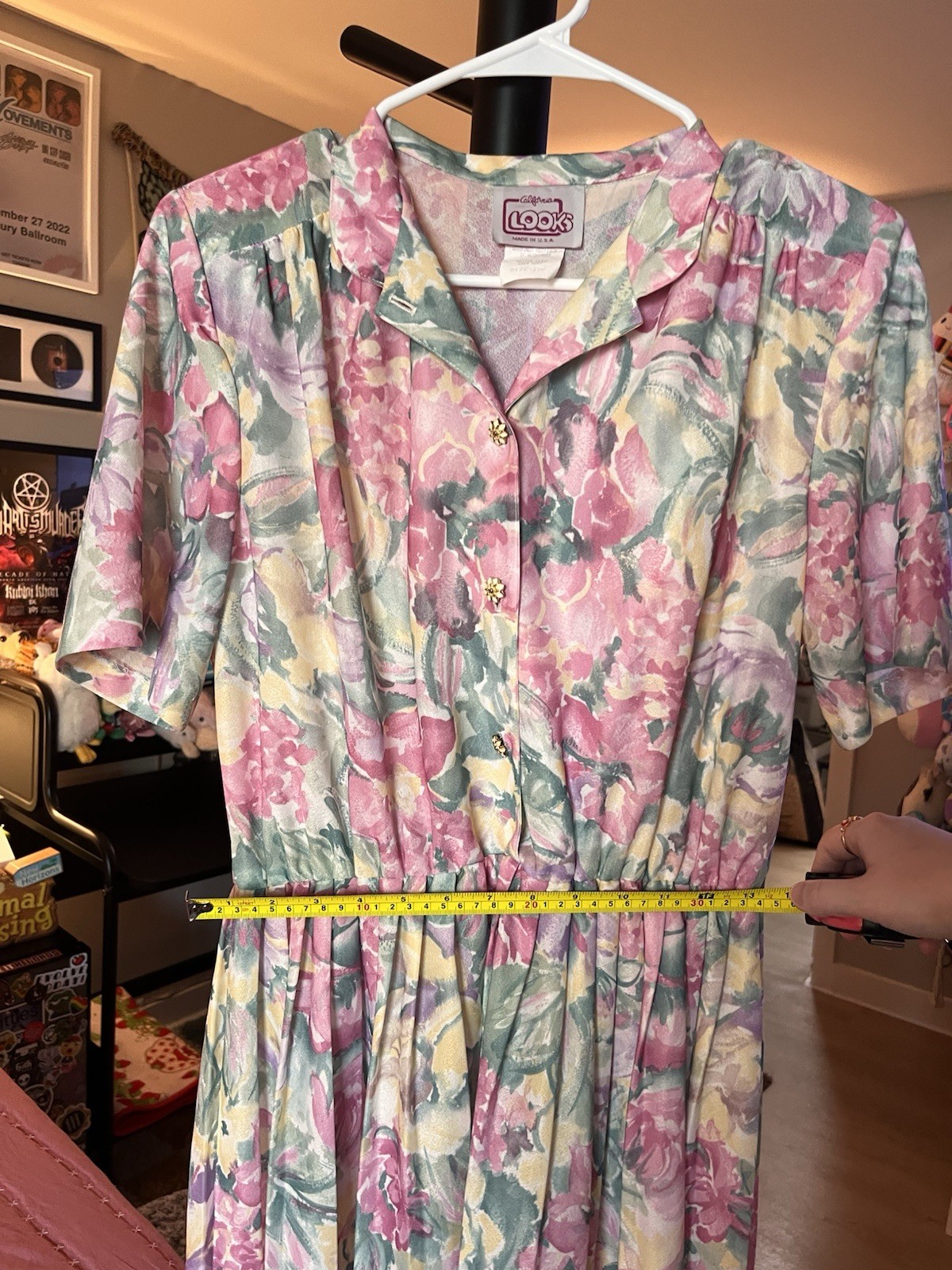 Vintage California Looks Floral Cottagecore 80s 90s Garden Party Midi Dress