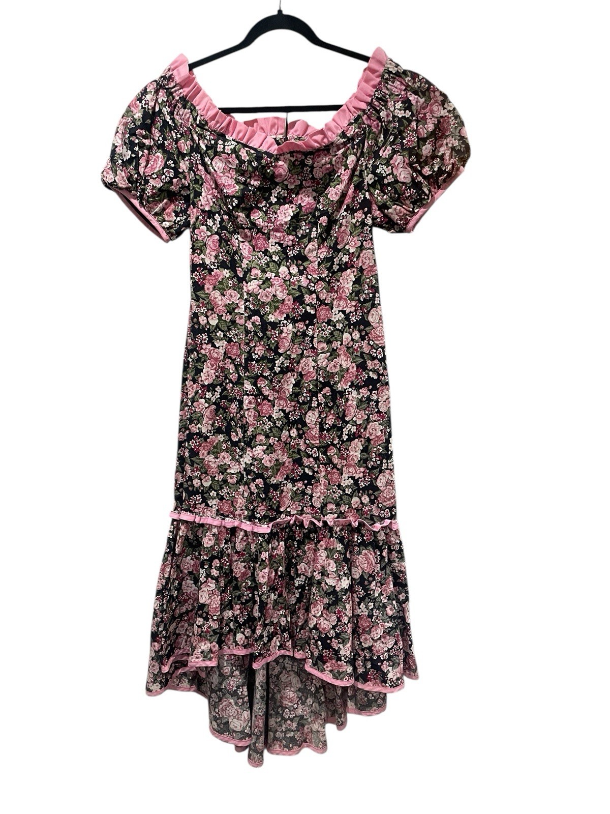 Vintage Liberty House Hawaii Lola Jrs. Pink Floral Romantic Cottagecore Dress