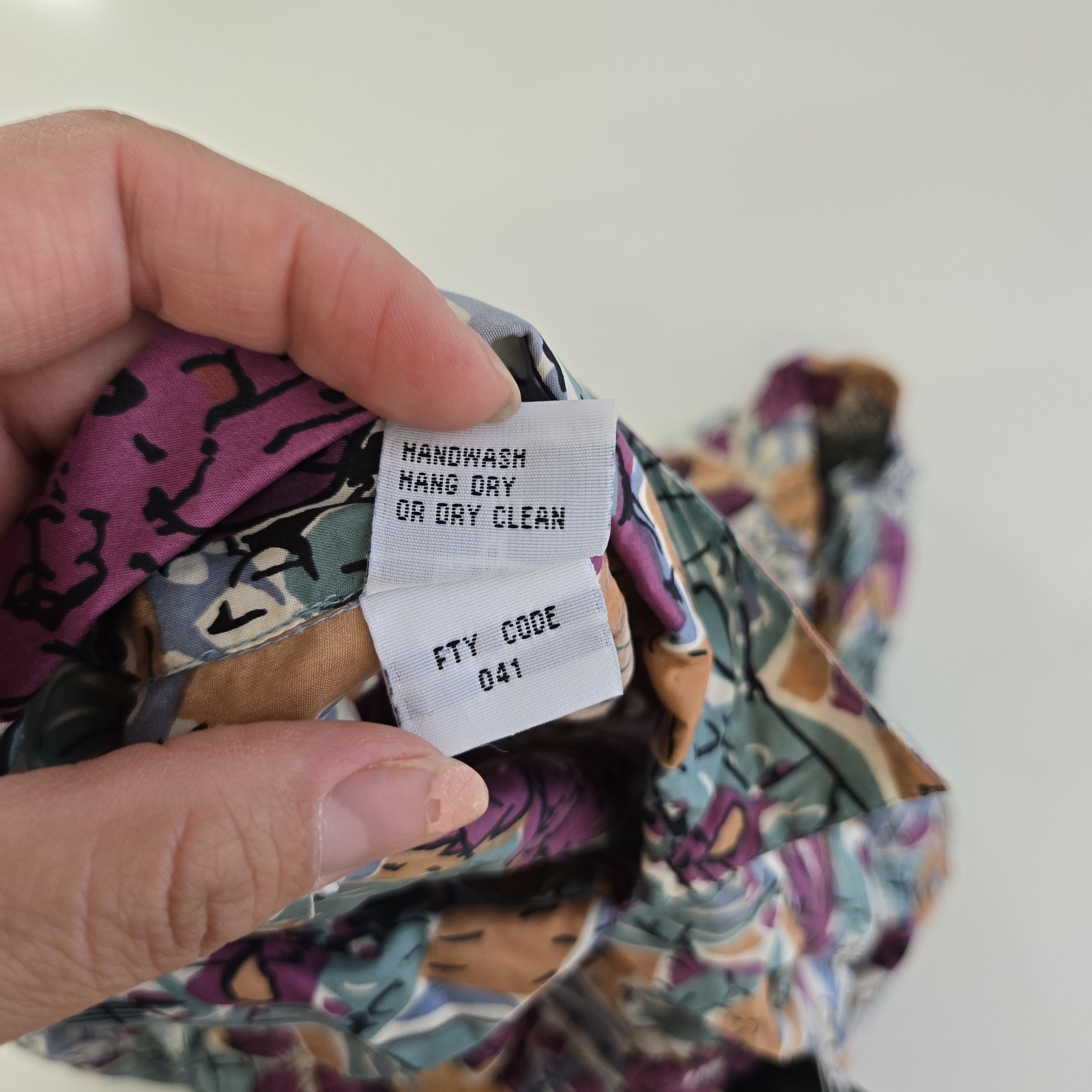VTG 90s Dont Stop Washed Silk Shirt Blouse Abstract Floral Art to Wear M NWT