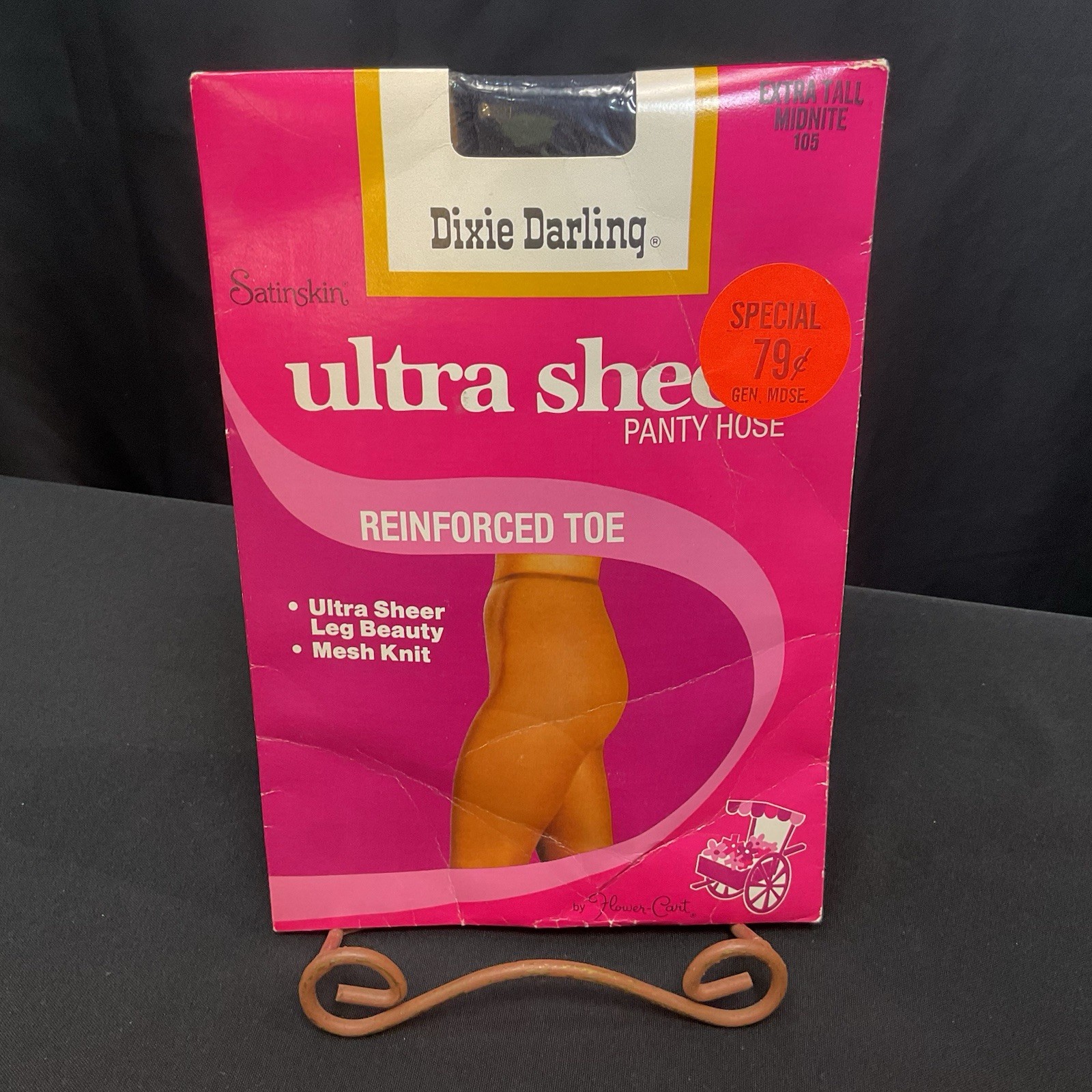 Dixie Darling by Flower Cart Midnite 105 Pantyhose Extra Tall Ultra Sheer New!