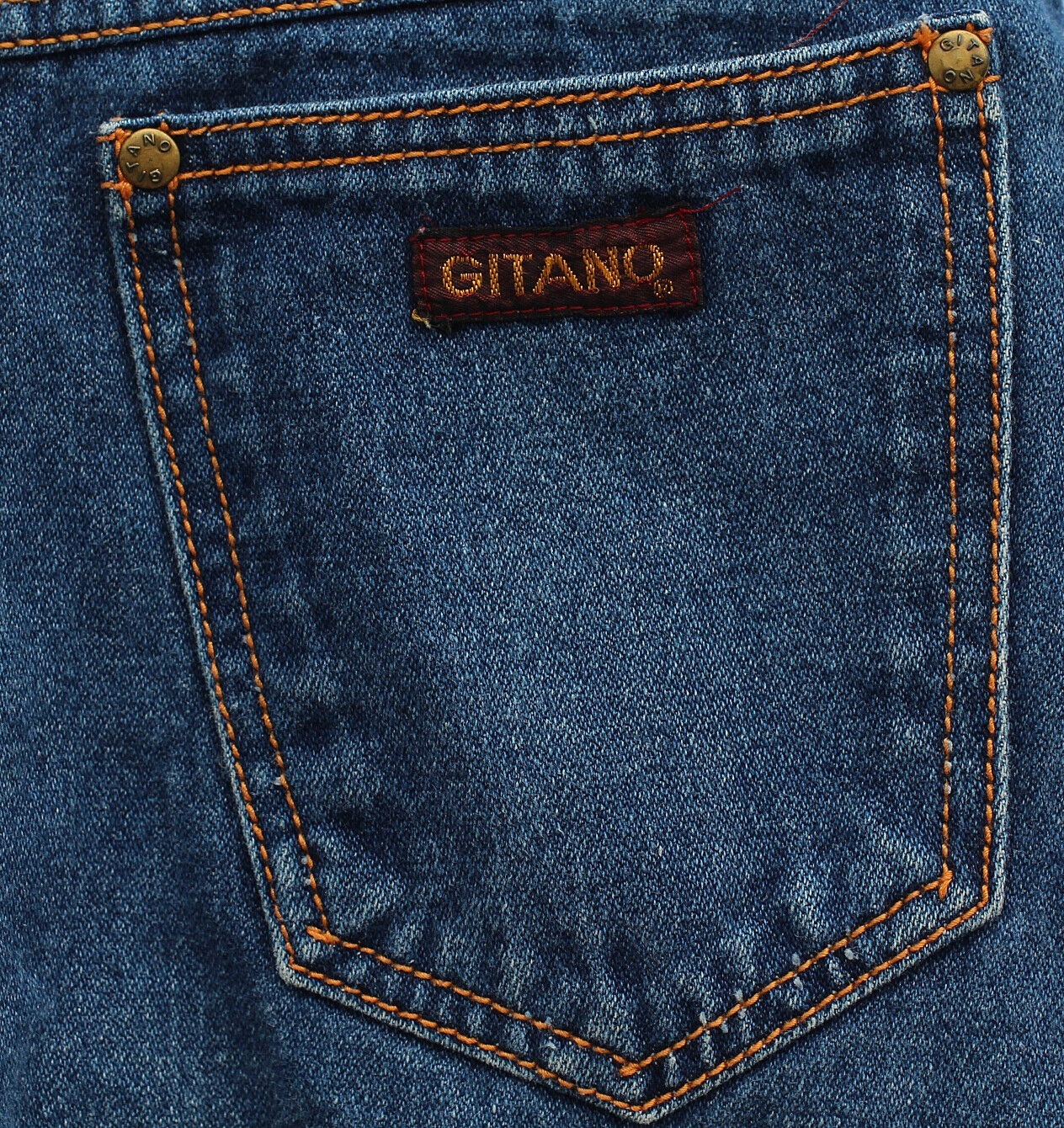 1980s Vintage Gitano High Waist Denim Skirt Knee Mini Dark Wash Straight Size 4