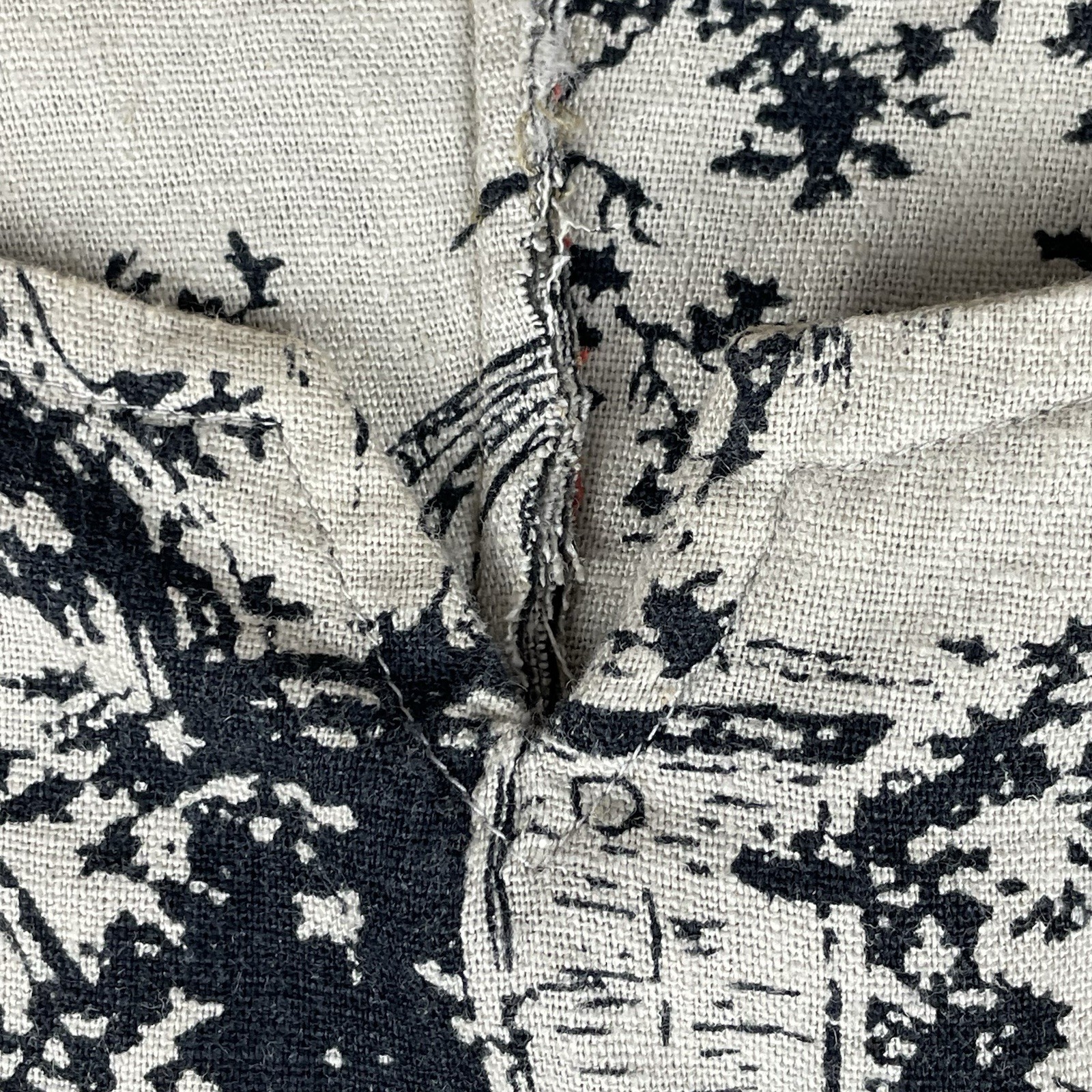 Vintage David Meister Linen Blend Sheath Midi Dress XL Black Cream Toile Print