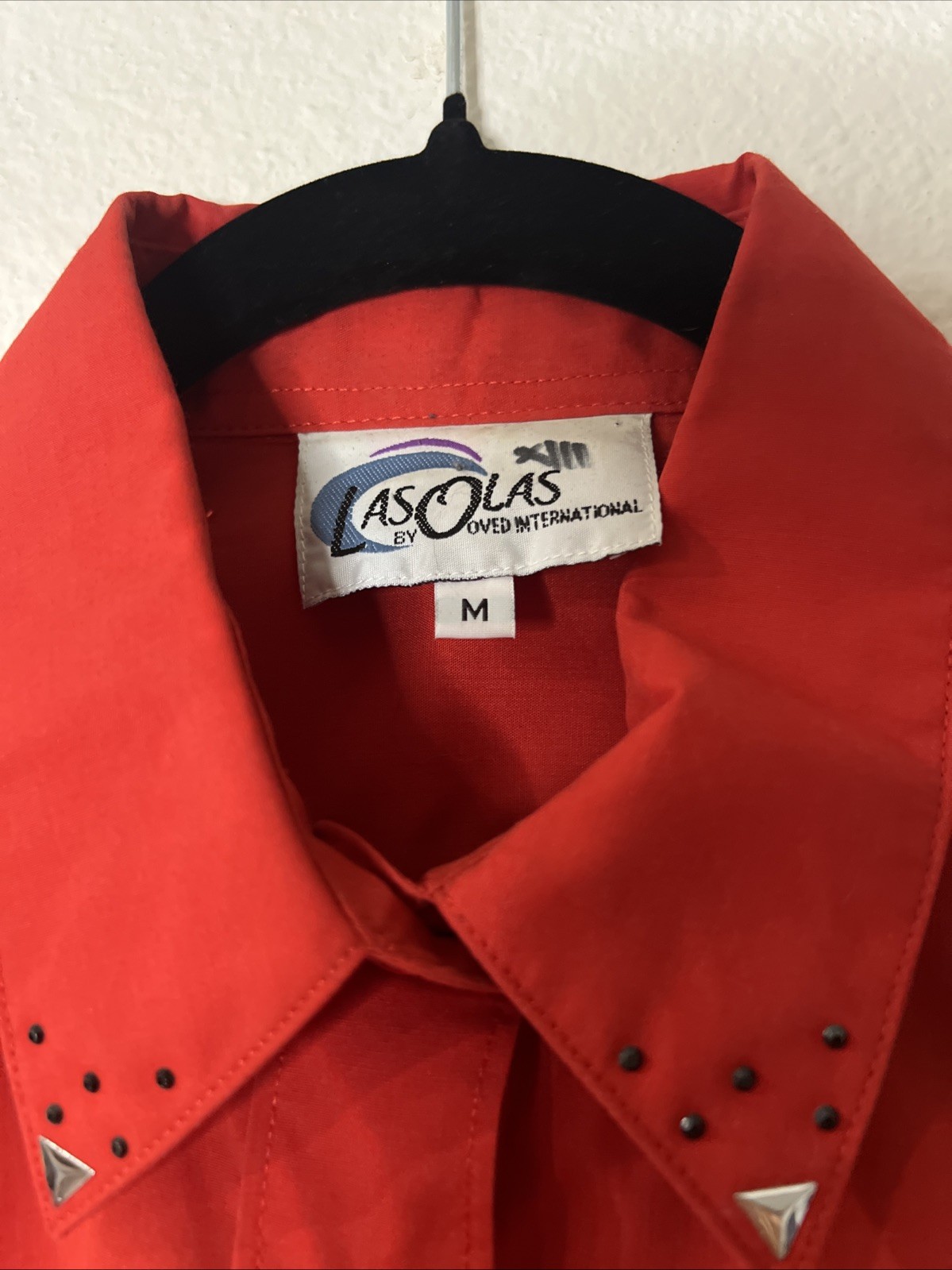 1980s-1990s Las Olas Red Blouse With Zebra Appliqués