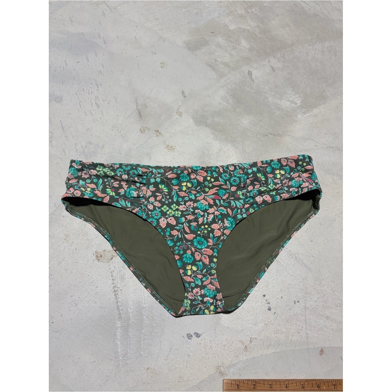 Aerie swim hipster Floral Bikini Bottom green XXL