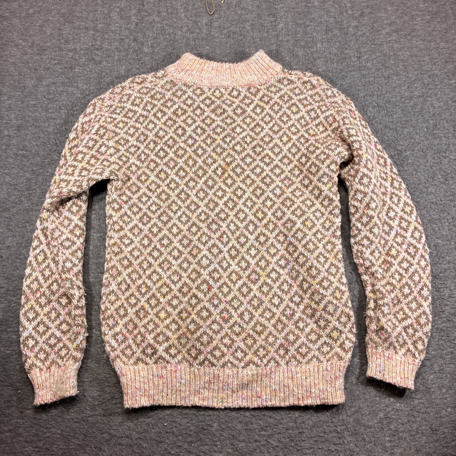 Vintage Partners by Mervyns Sweater Women Medium Pink Geometric Knit Sparkle 80s