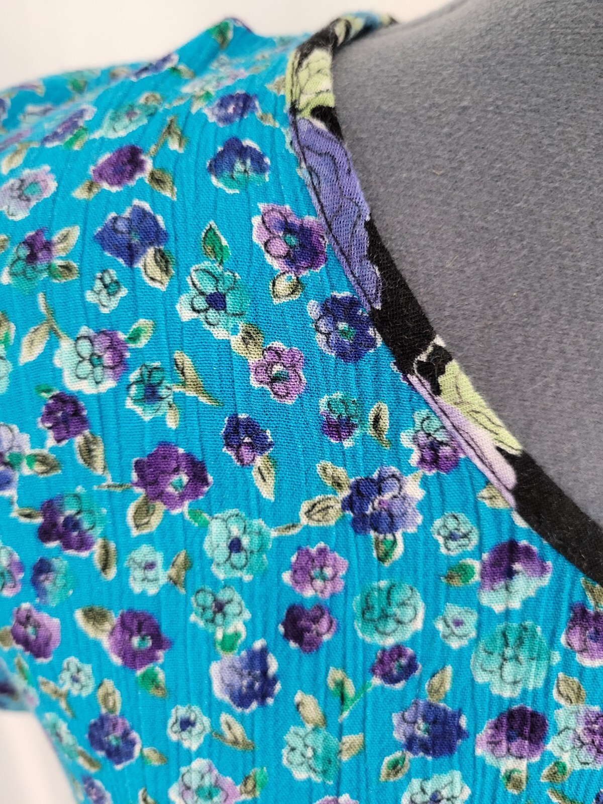 Vintage Cottagecore Molly Malloy Petites Blue Floral Babydoll Dress Sz 6