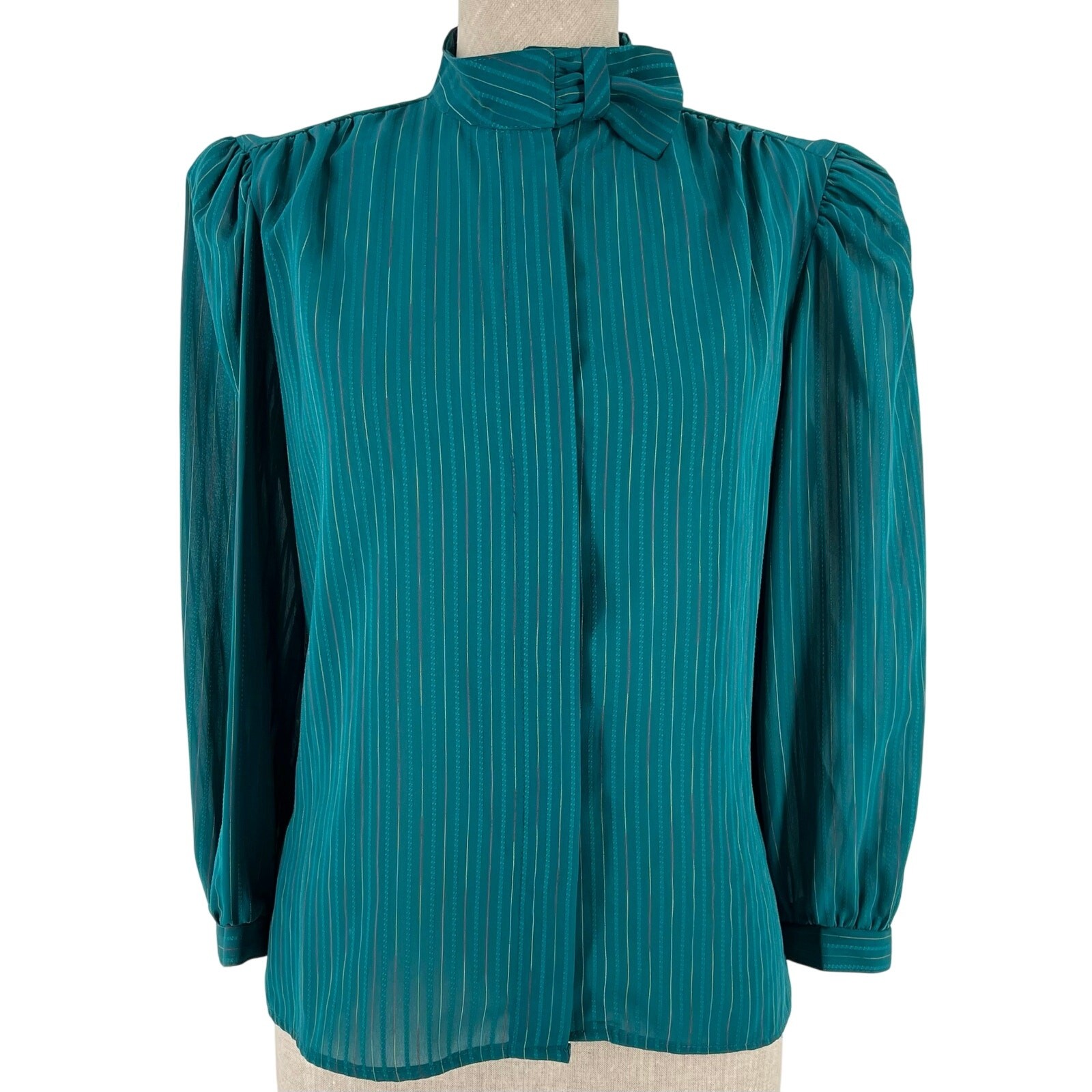 80s high neck secretary blouse 1980s vintage