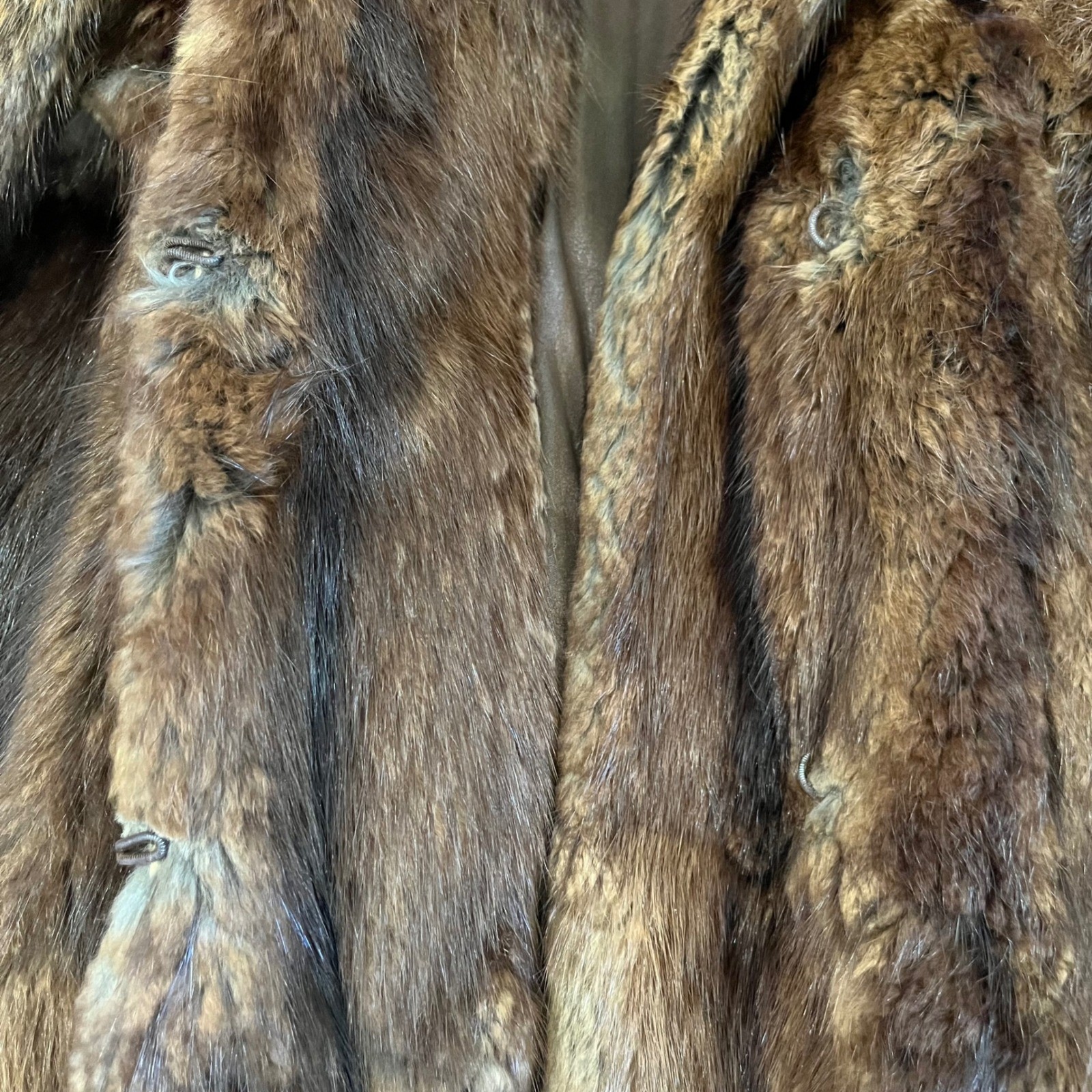Vintage Nigbor Fur Coat Co Genuine Ranch Mink Fur Coat Jacket Brown Womens L?