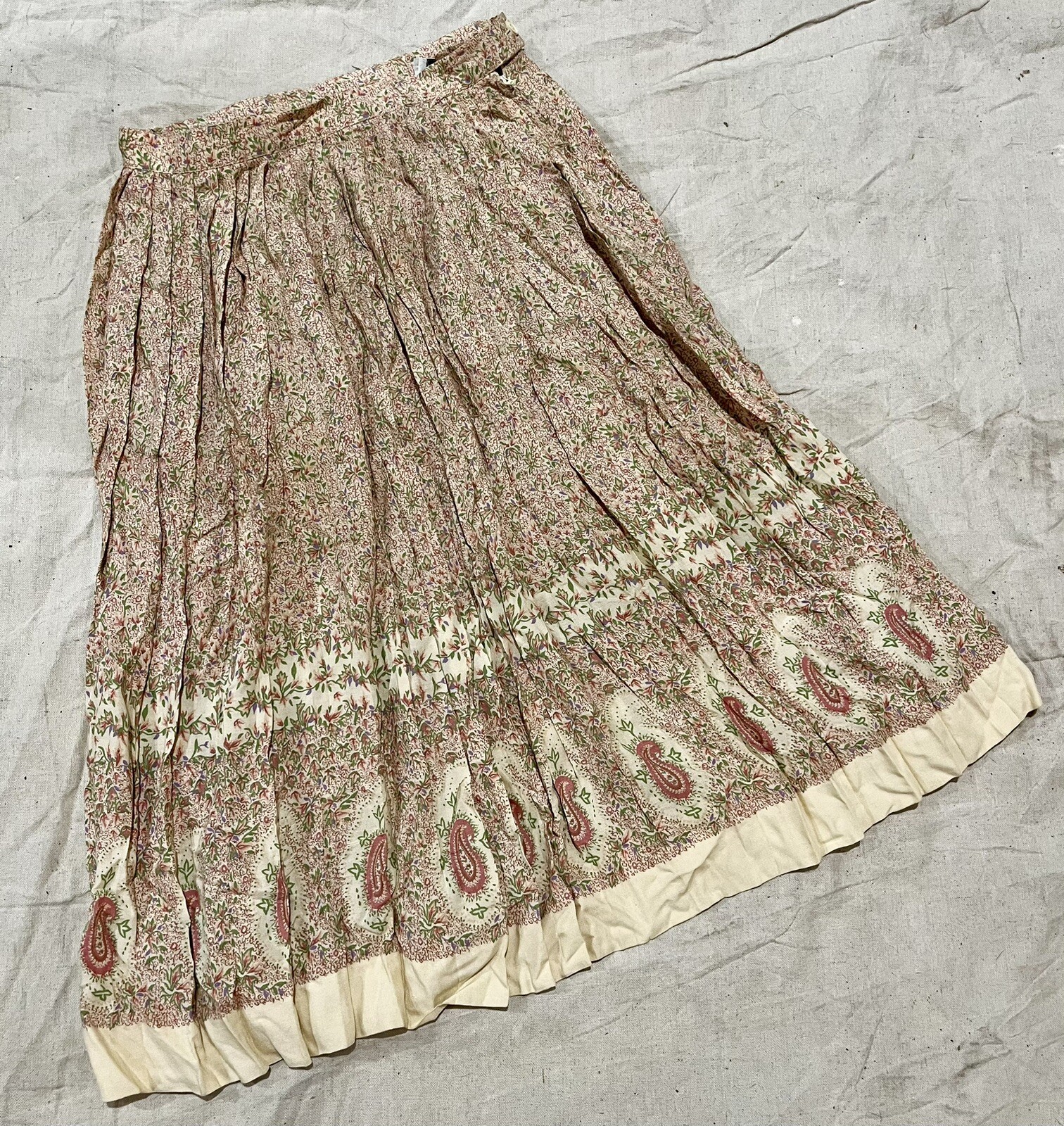 Vintage 80’s Don Sayres for Gamut Skirt Floral Paisley Cottagecore Pleated Midi