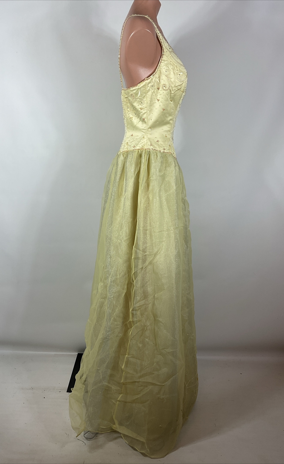 NWT Mike Benet Formals Sz 8 Yellow Dress Gown Pageant Cinderella Corset Prom NEW