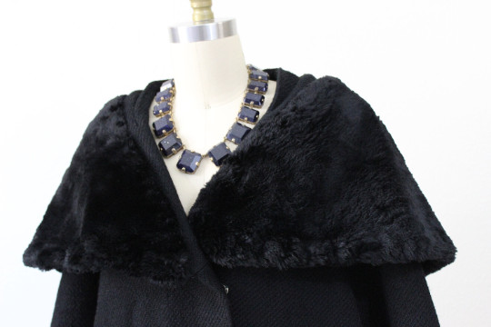 VTG 50s 1950’s Sycamore Massive sheared beaver fur shawl collar swing wool Coat