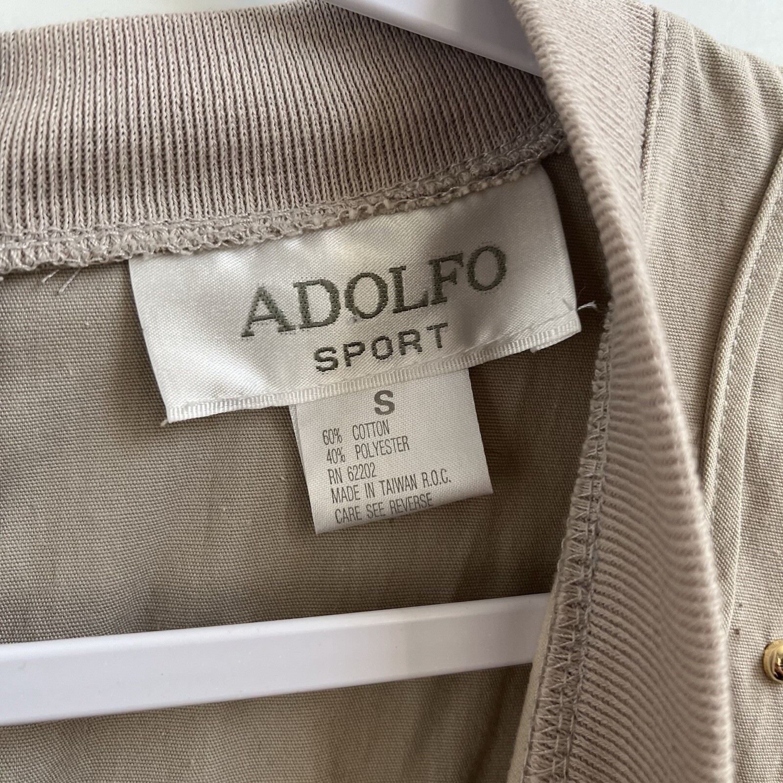 Vintage 80’s Adolfo Sport Khaki Romper Elastic Waist Beading/Studs/Rhinestones