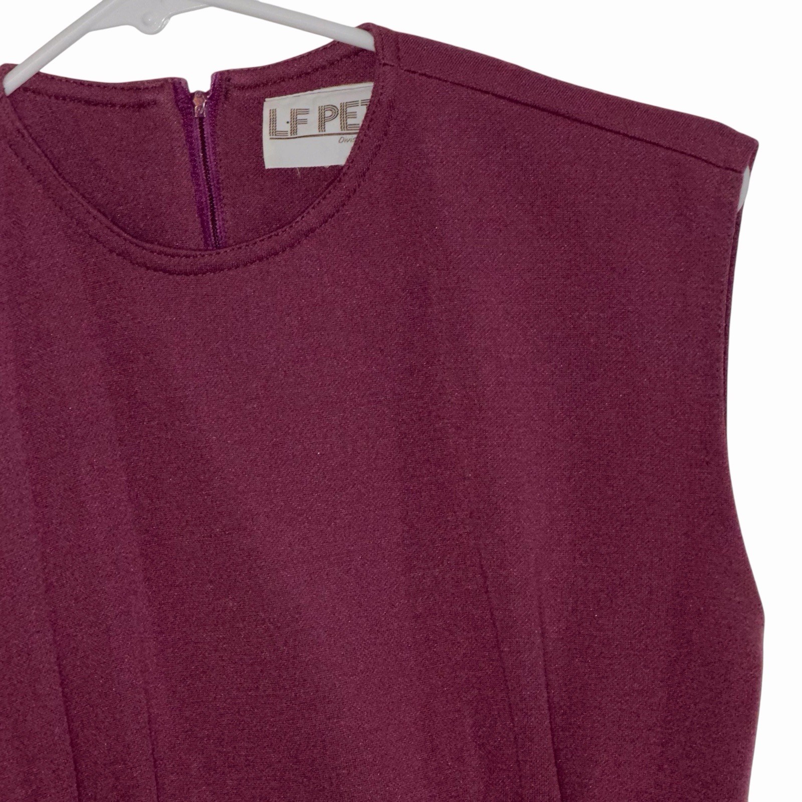 Vintage VTG LF Petite Maroon Dress Figure Flattering Size Small S