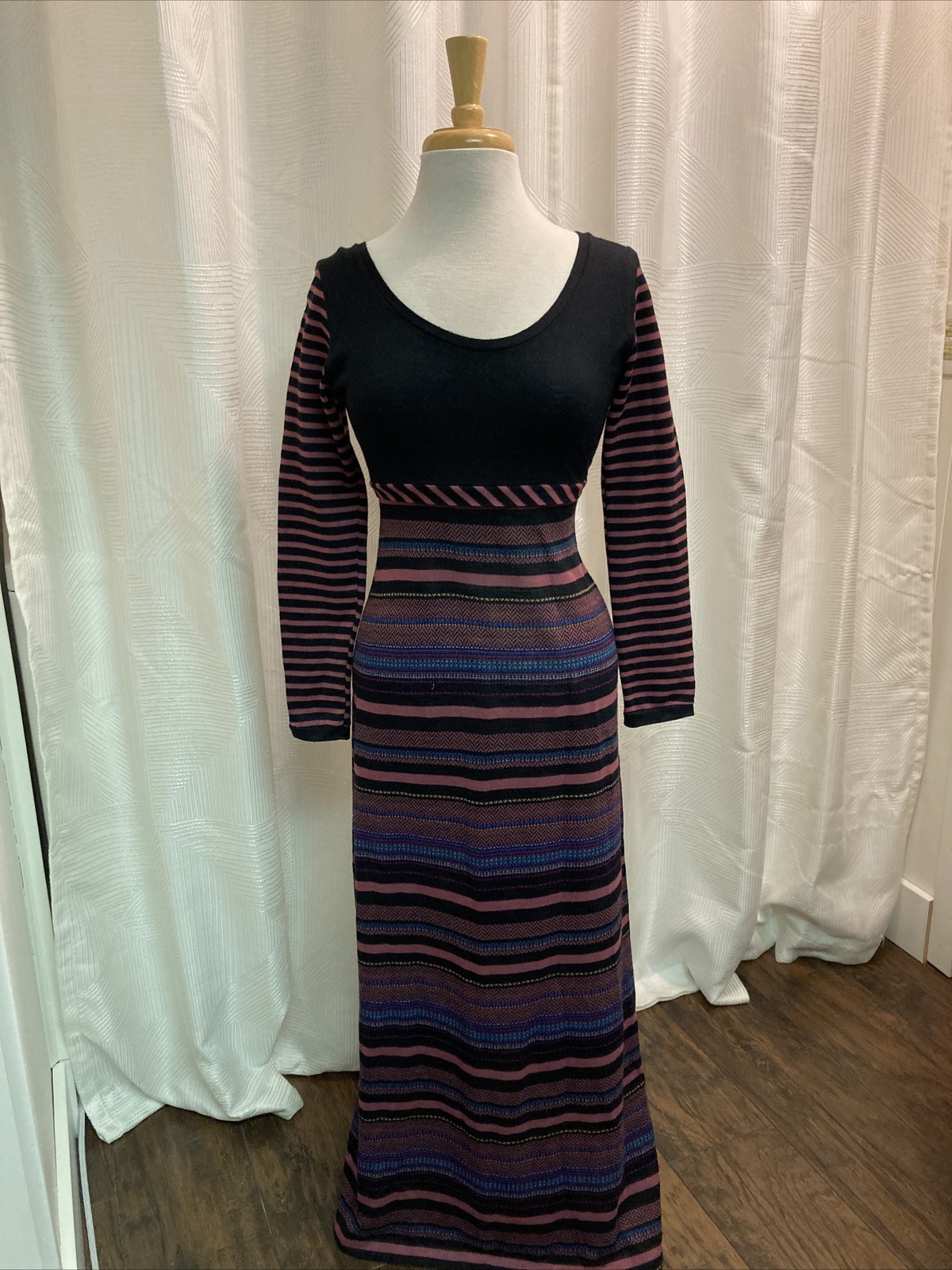 VTG Dutchess Individually Yours Made In USA Long Colorful Boho Dress Womens S