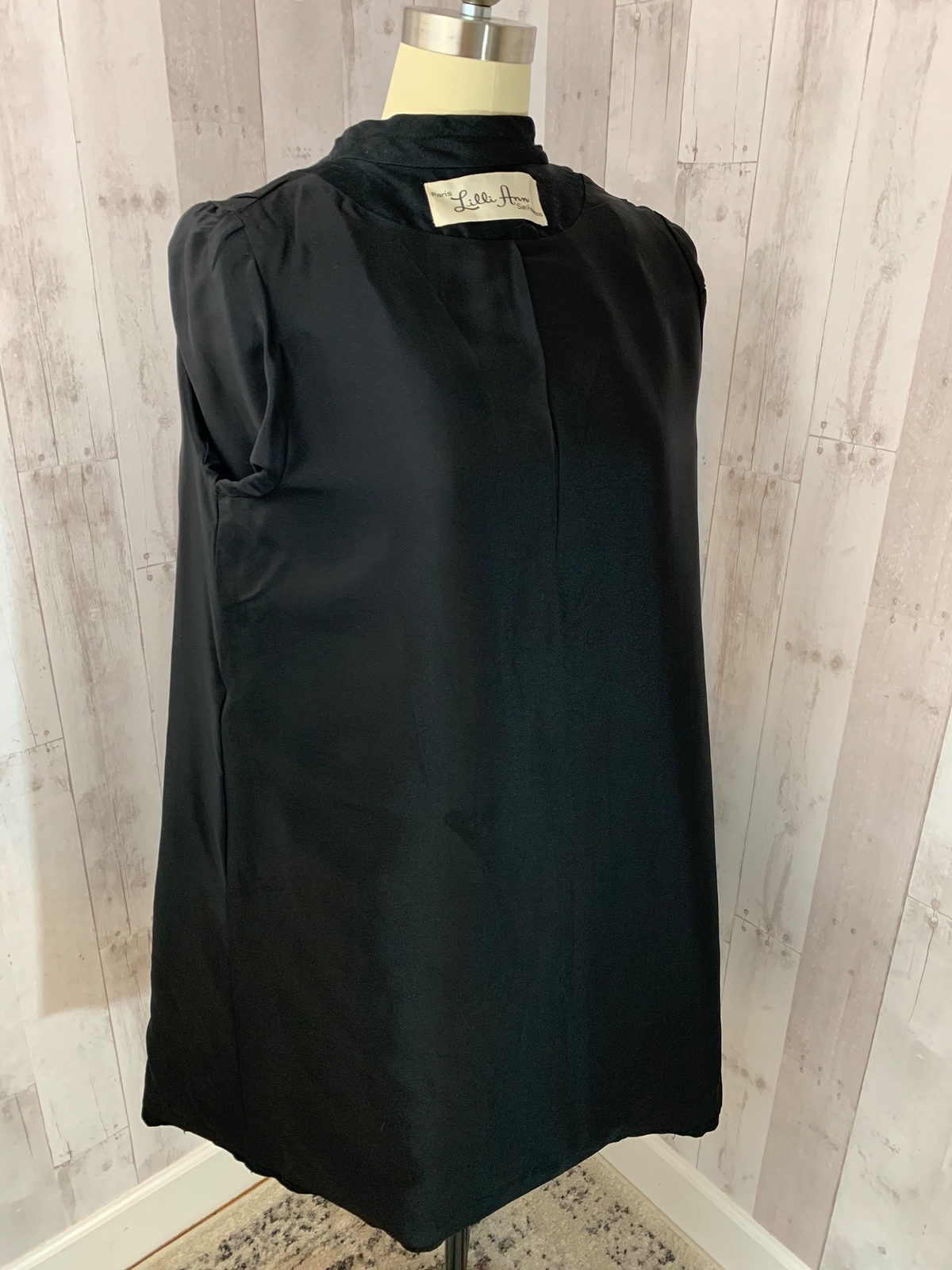 1950s Vintage COAT~Lilli Ann Paris~BLACK Cocktail L/XL Rhinestones