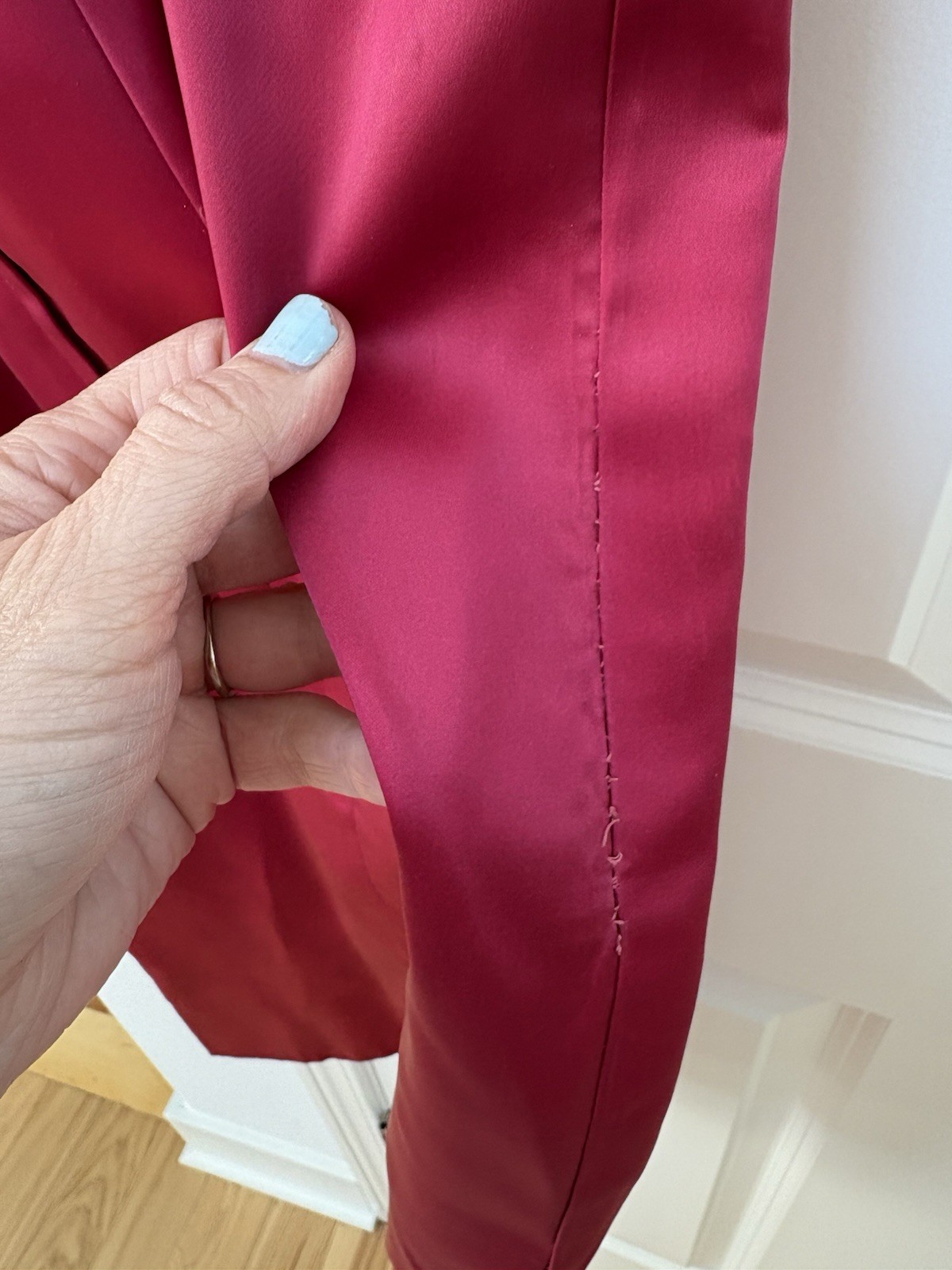 VTG Lilli Diamond Red Satin Dress Matching Evening Coat Oversized Size 4 FAIR