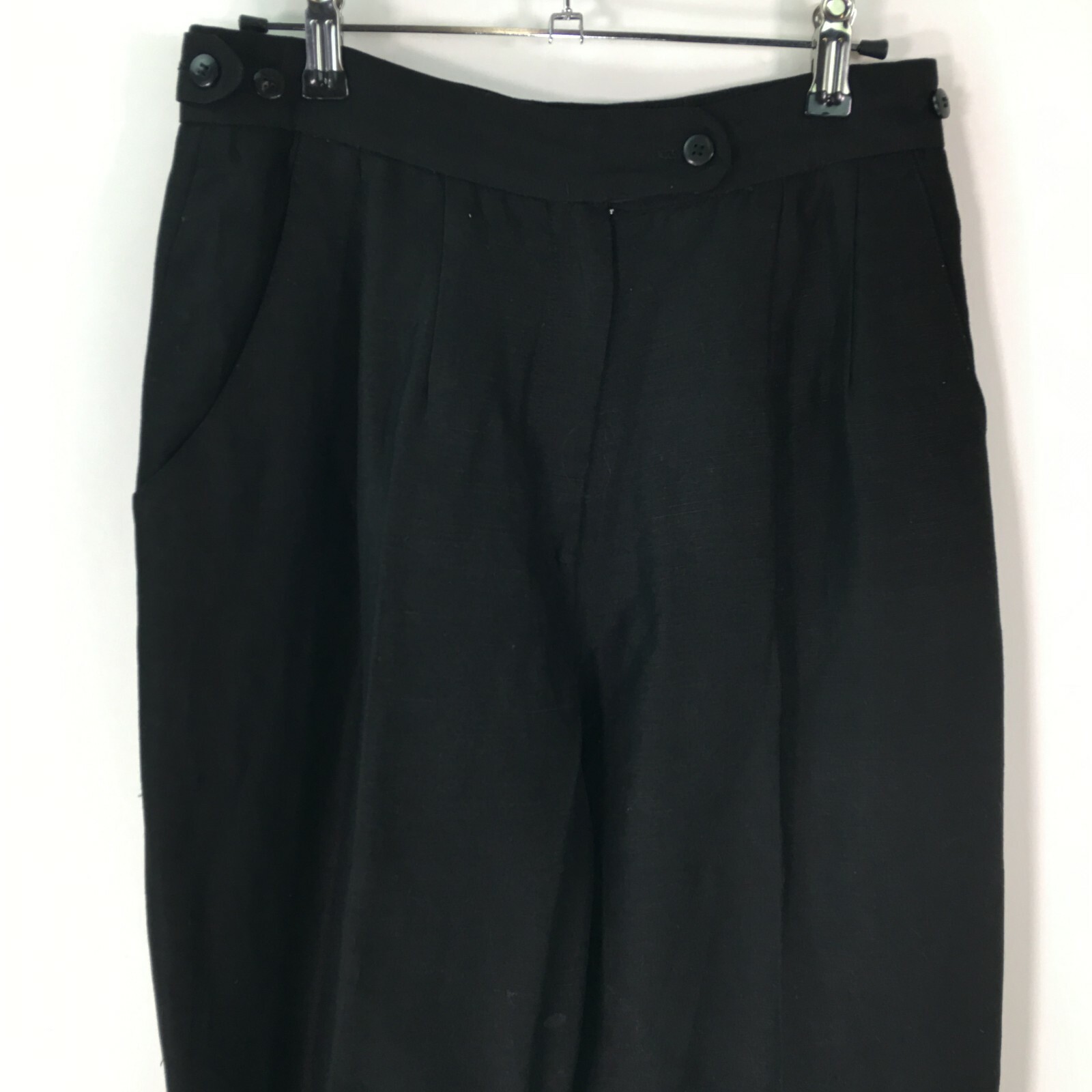 Vintage Feniciana Womens Straight Leg Casual Pleated Black Dress Pants Size 8