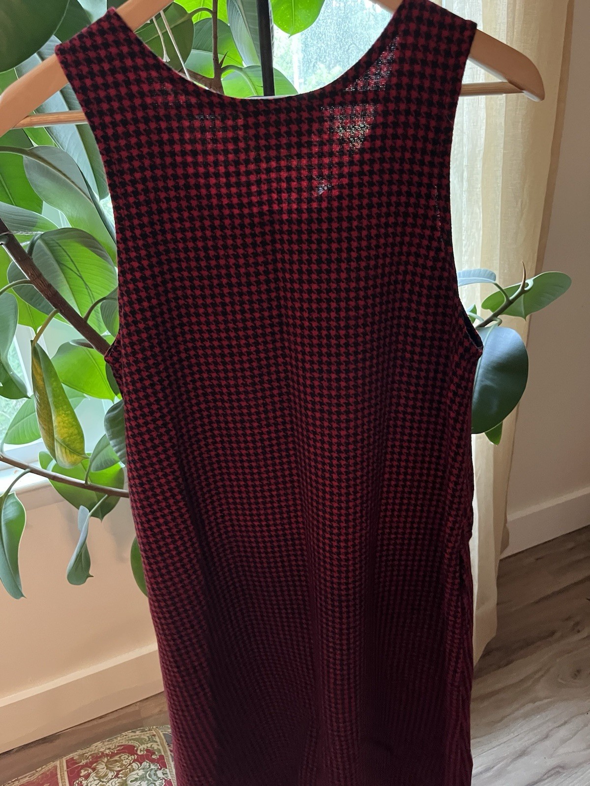 Vintage Aunt Abigail’s Attic 100% Wool Houndstooth Checked Dress, Medium,