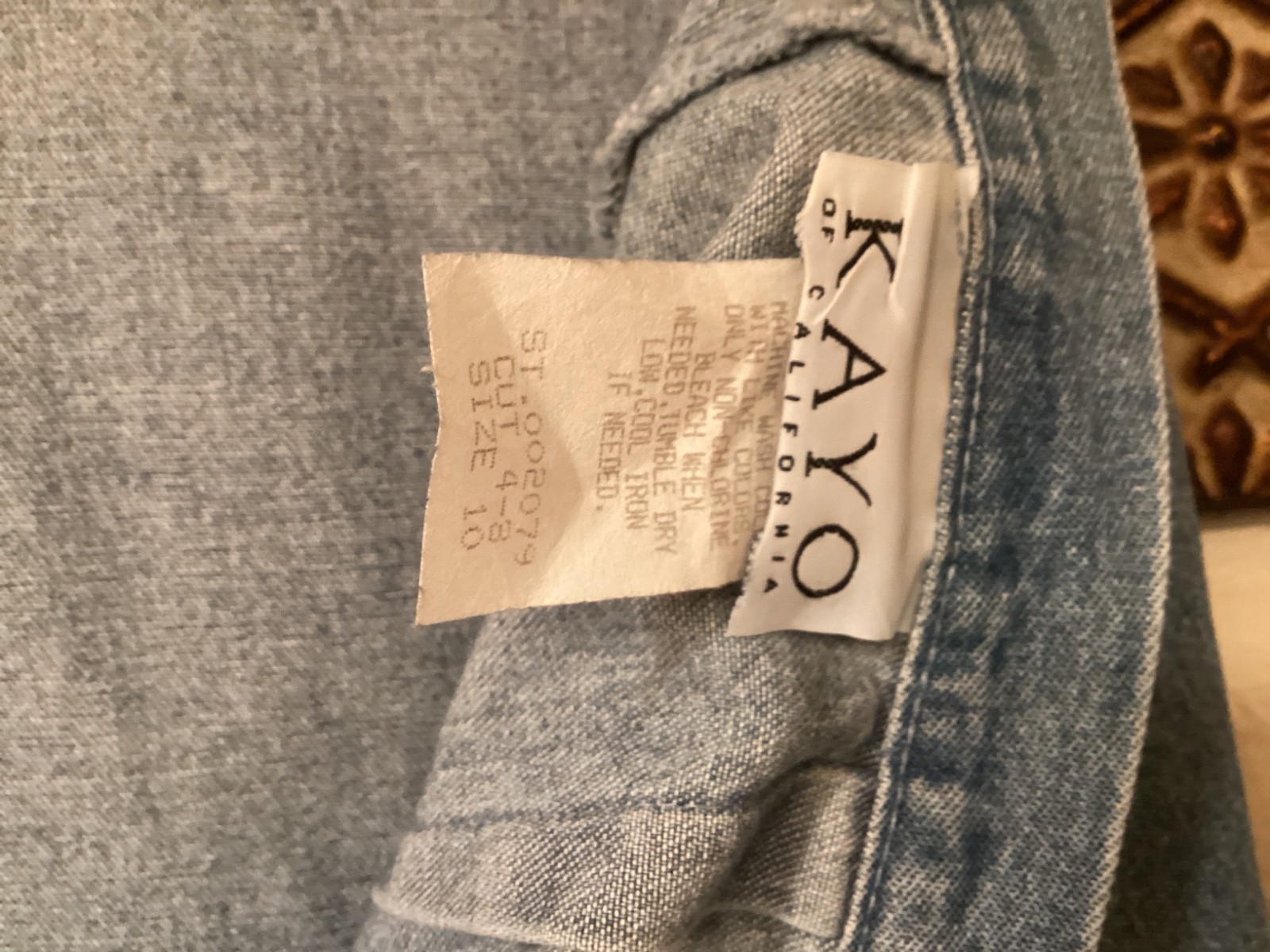 Vtg 1980s Kayo California Denim Skirt 100% Cotton USA Made 28”W 21”L Size 10