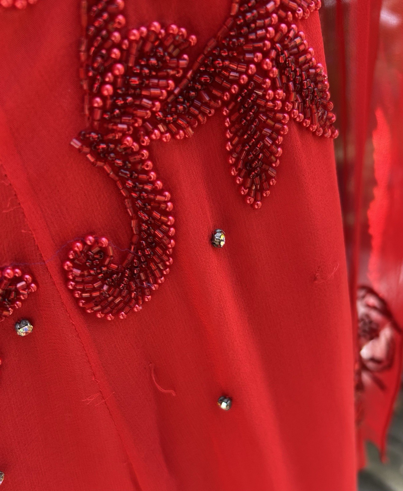 Vintage Red My Fashion dress Gown With Sequins And Beads Women’s 16