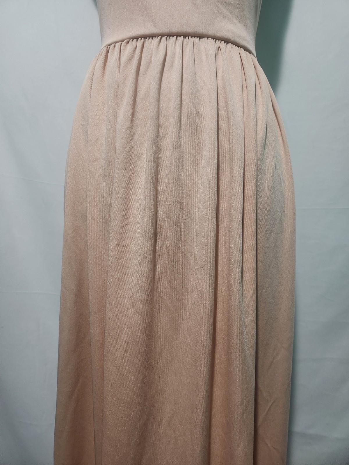 Vintage Harzfeld’s Peach Ballerina Maxi Dress. Balletcore Soft Girl Neutral