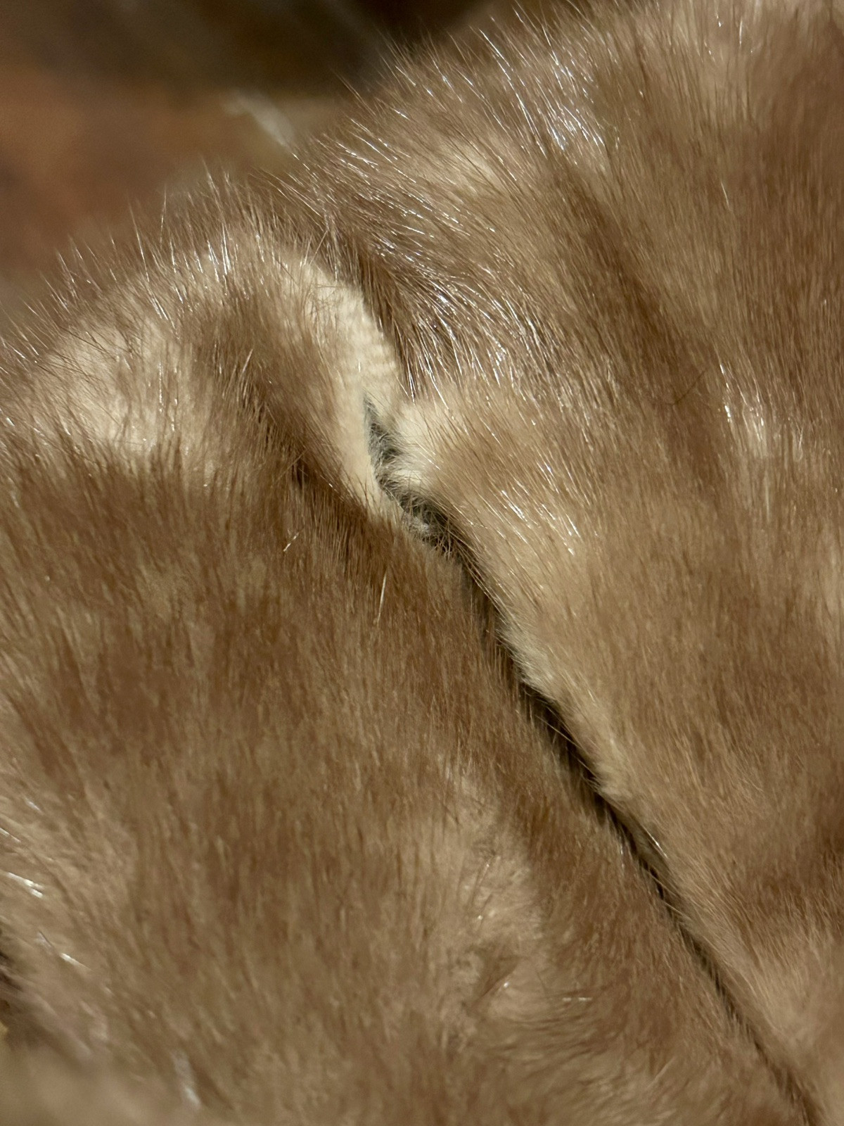 French Mart Vintage mink cape stole Slight Pulling At Interior Neck & 1 Pocket