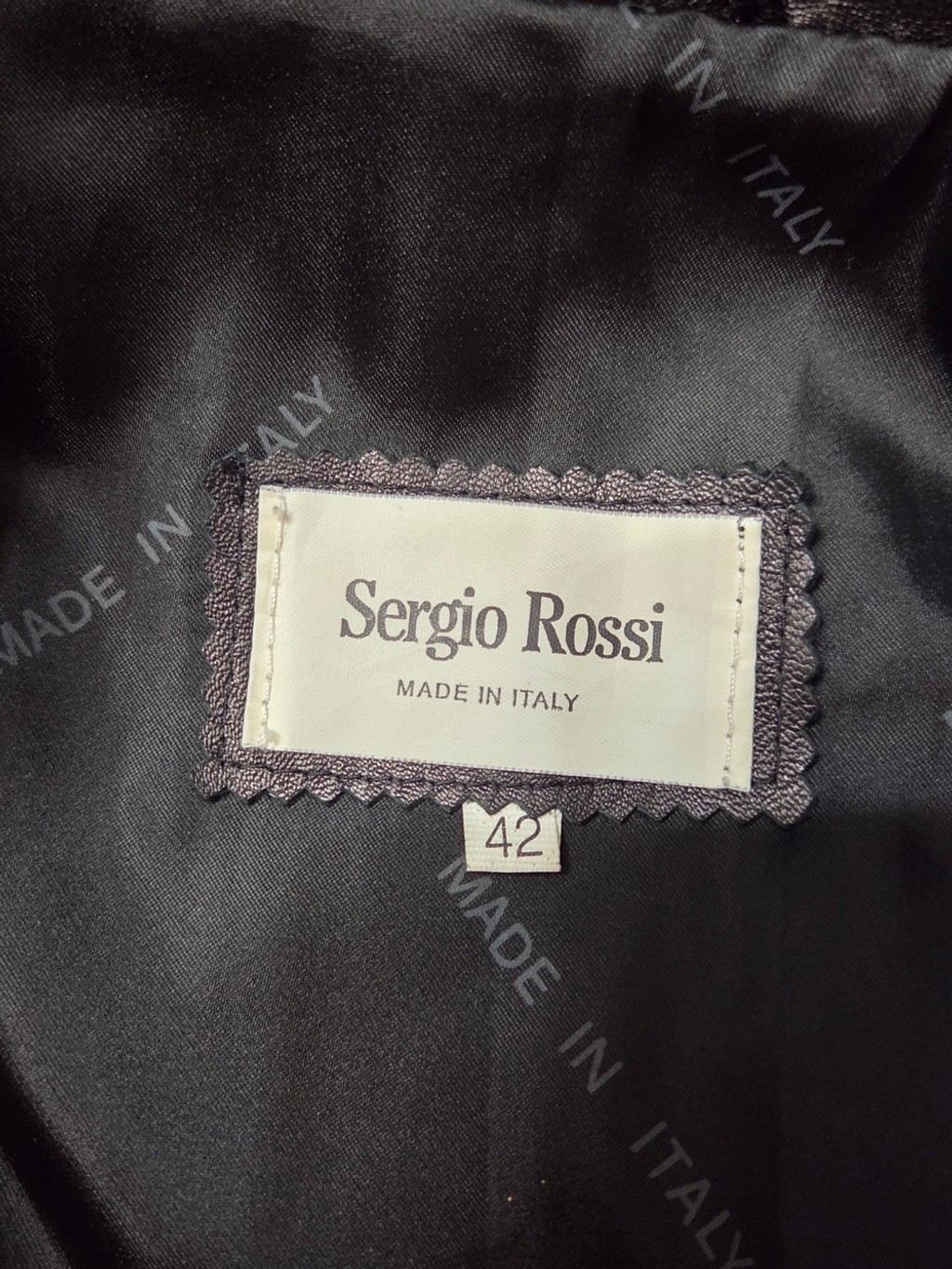 Sergio Rossi Leather Jacket Size 42 Made in Italy ’90s Grunge Sleek Matrix Core