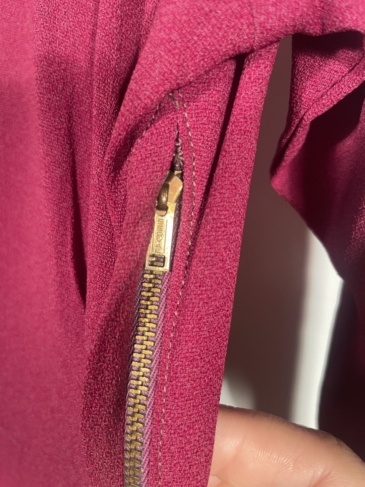 Vintage 1940’s Burgundy Rayon Crepe Dress Size S/M