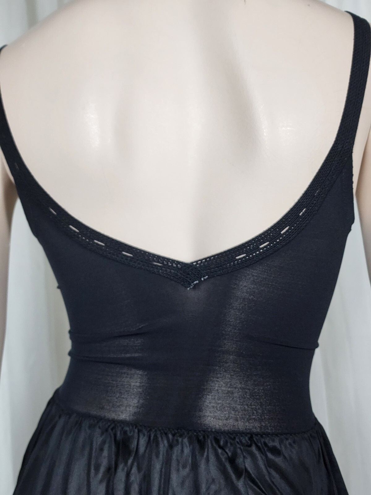 Vintage 50s 60s Belinda stretch control top bra dress slip 36 C cup sz S black
