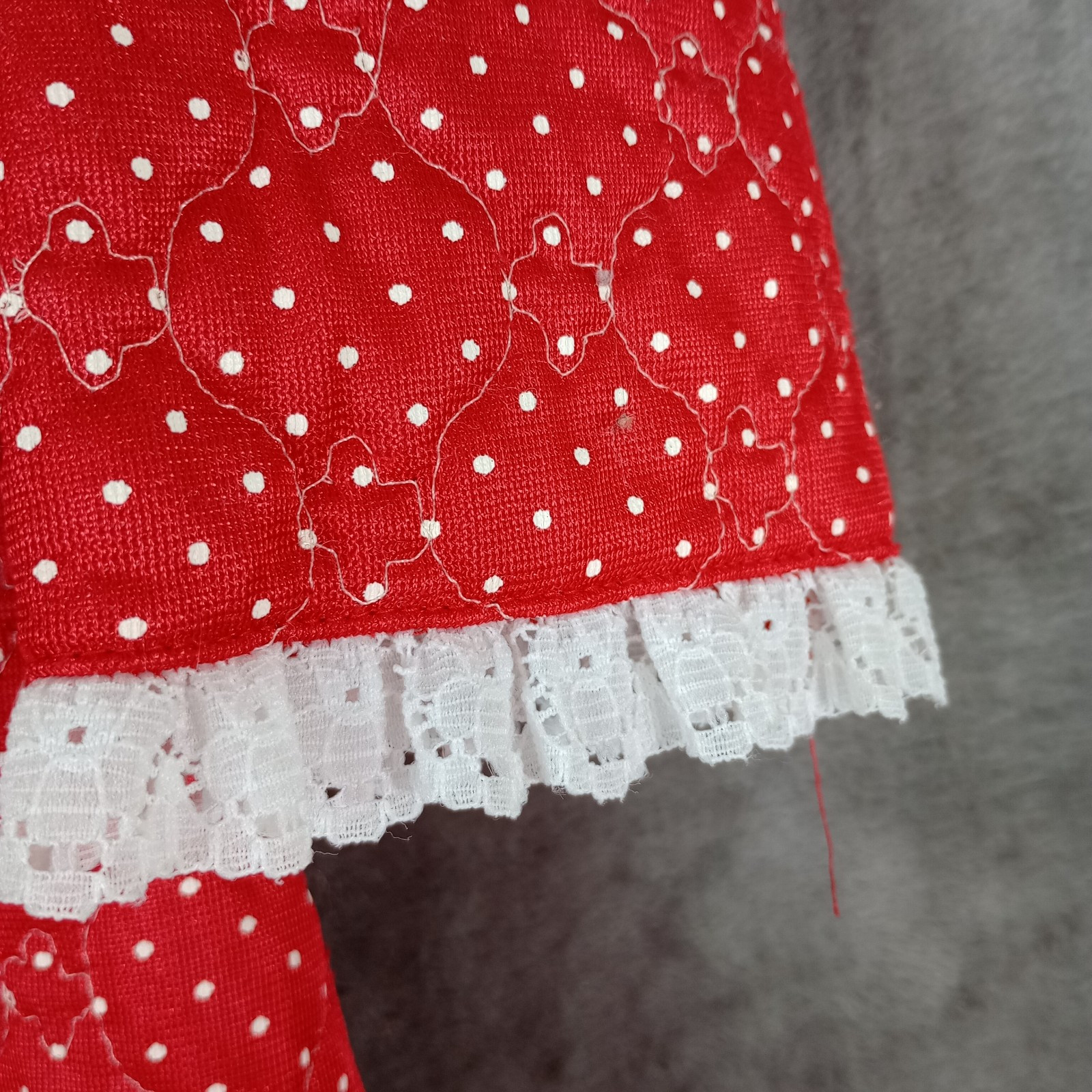 Vintage House Dress Robe 50s 60s Red Flower Groovy Poly XS SMALL READ !