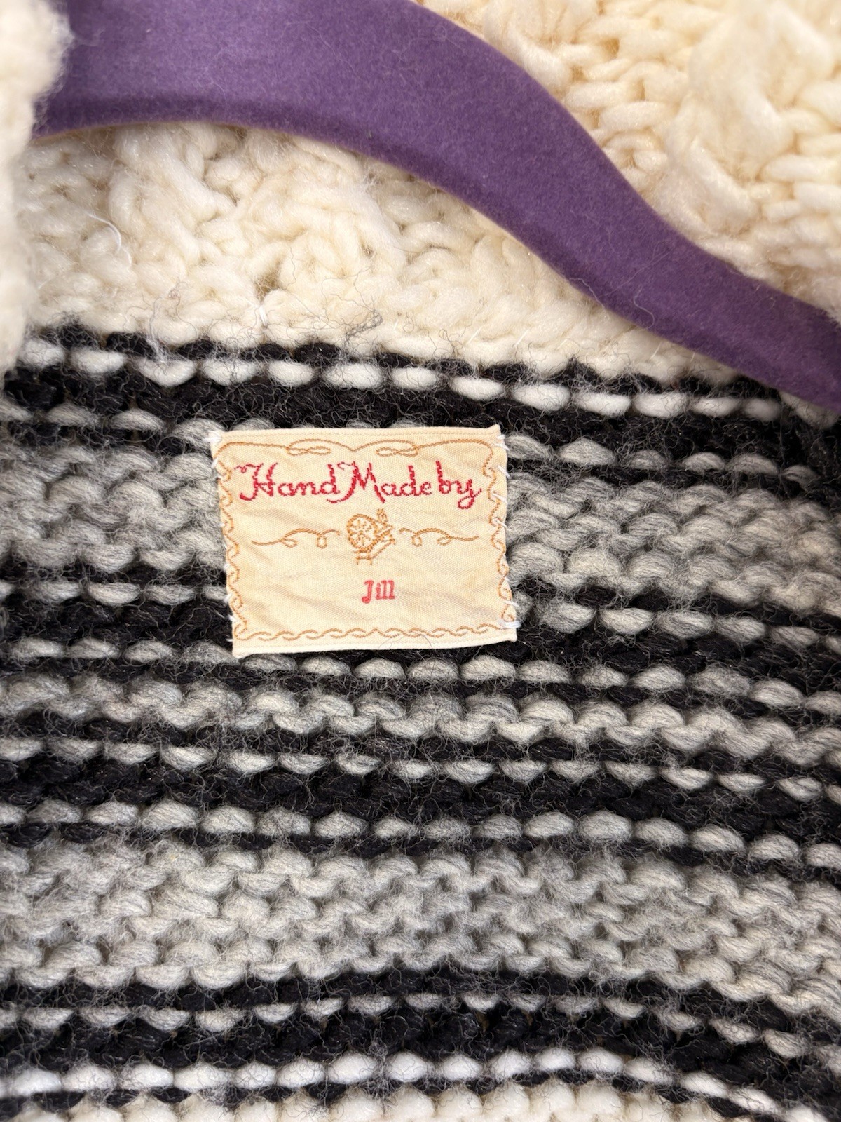 Vintage Cardigan Sweater, white/black/gray/deep red, S/M