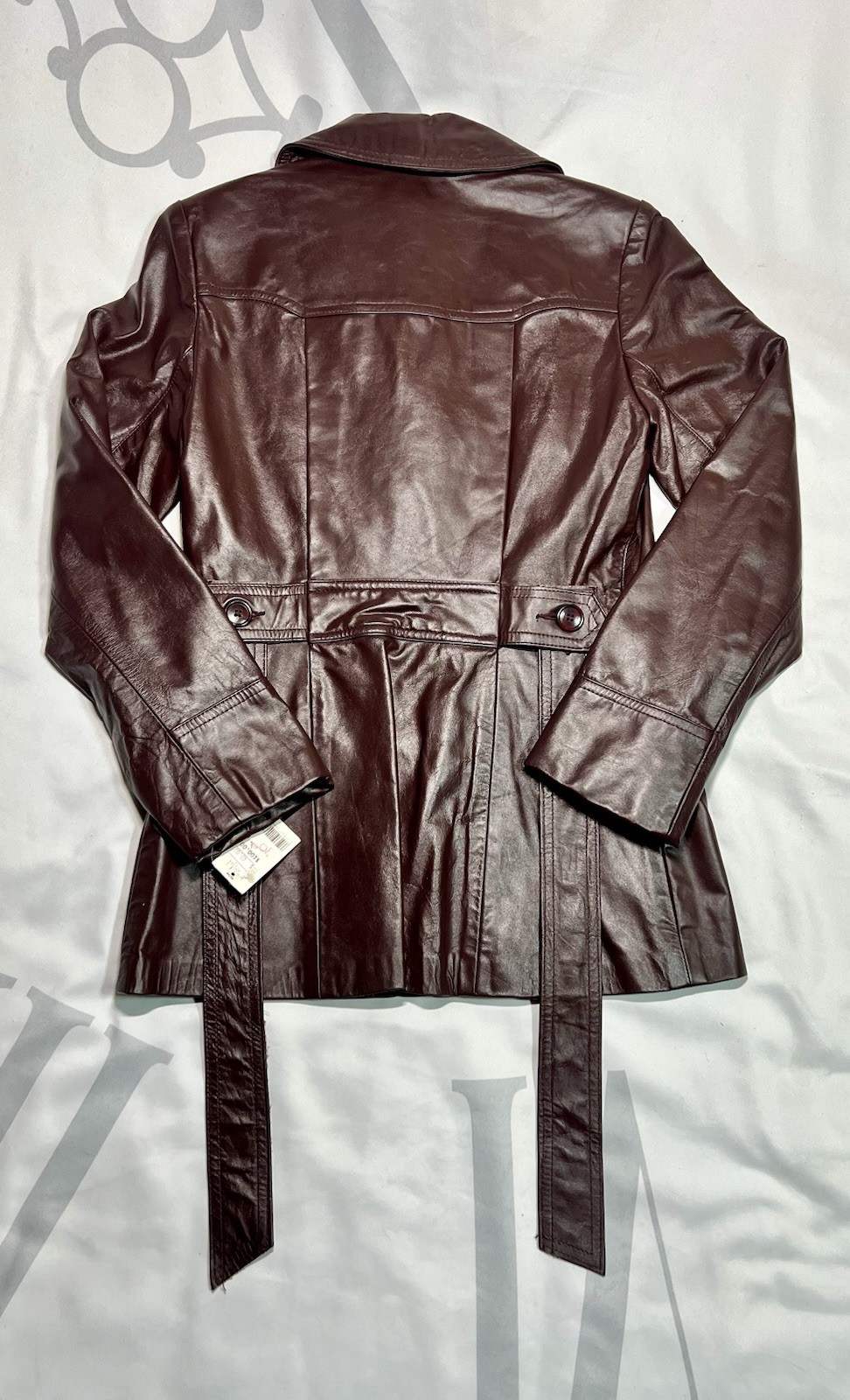 Vintage Northside Fashions Genuine Leather Jacket USA Deadstock NWT Burgundy 5/6