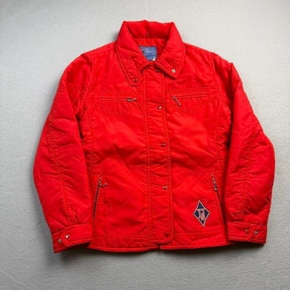Vintage Jungerig Ski Wear Red Puffer Jacket Womens Medium Retro Winter Coat