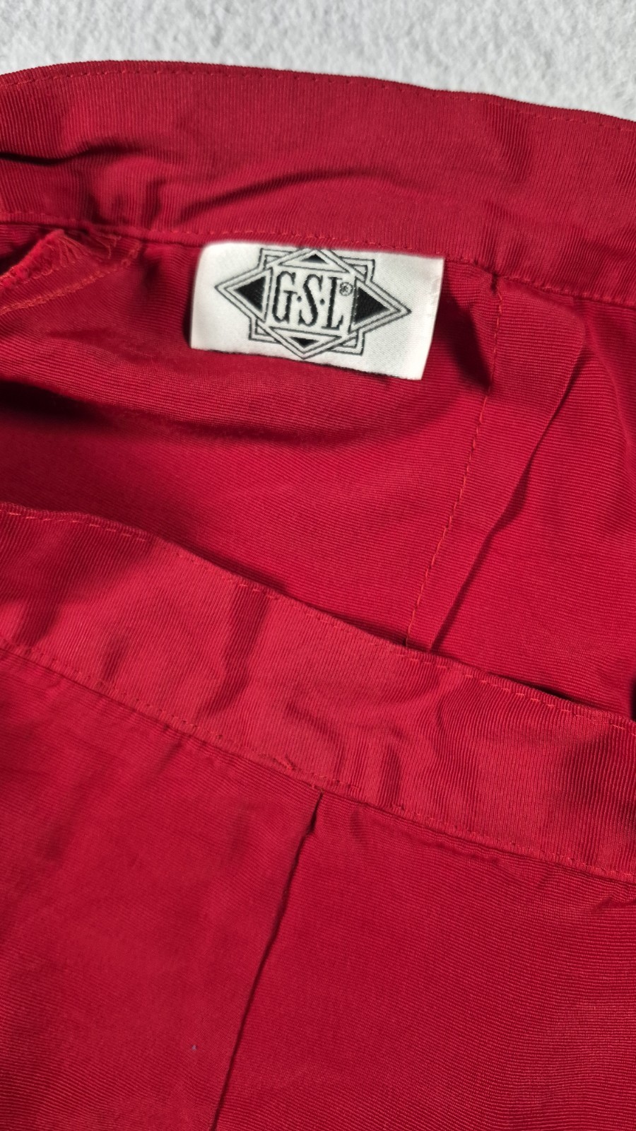 1983 GSL Brand Red Mini Skirt Cute Buttons Retro Vintage Made In USA Size 11