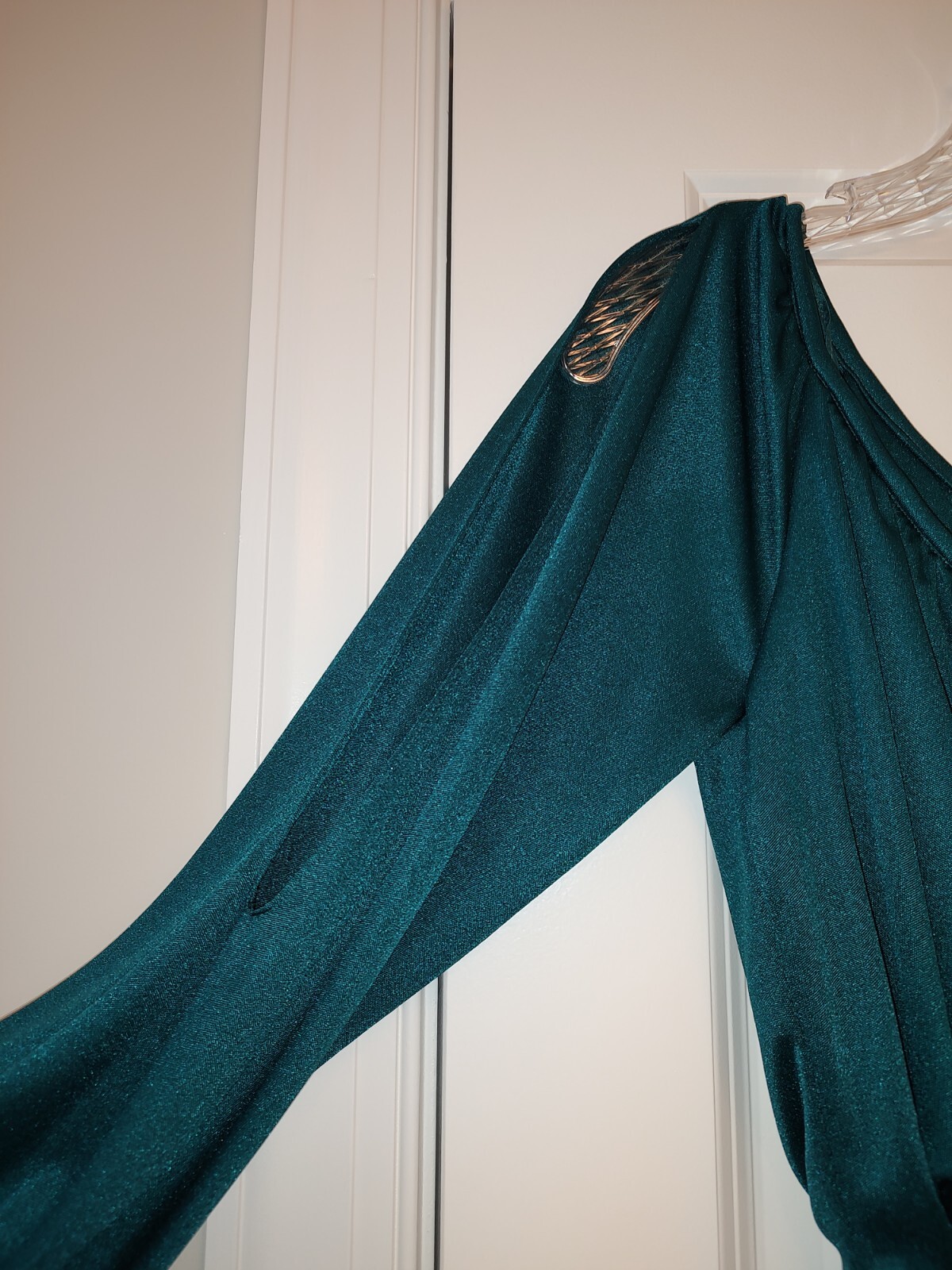 Vintage 1970’s Junior’s Green Dress With Braided Belt and Open Sleeves