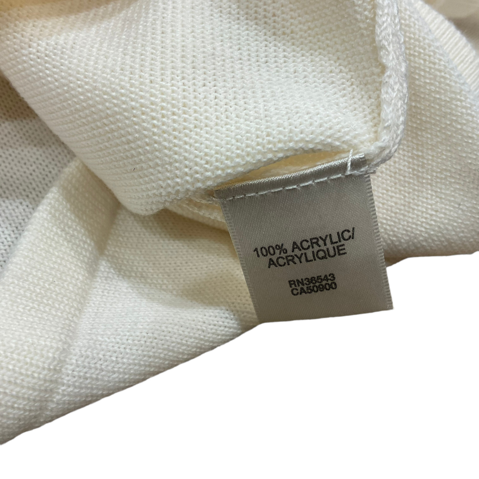 New VAN HEUSEN Cream white Multi-Color Stripe Acrylic Sweater Women’s Sz M y2k