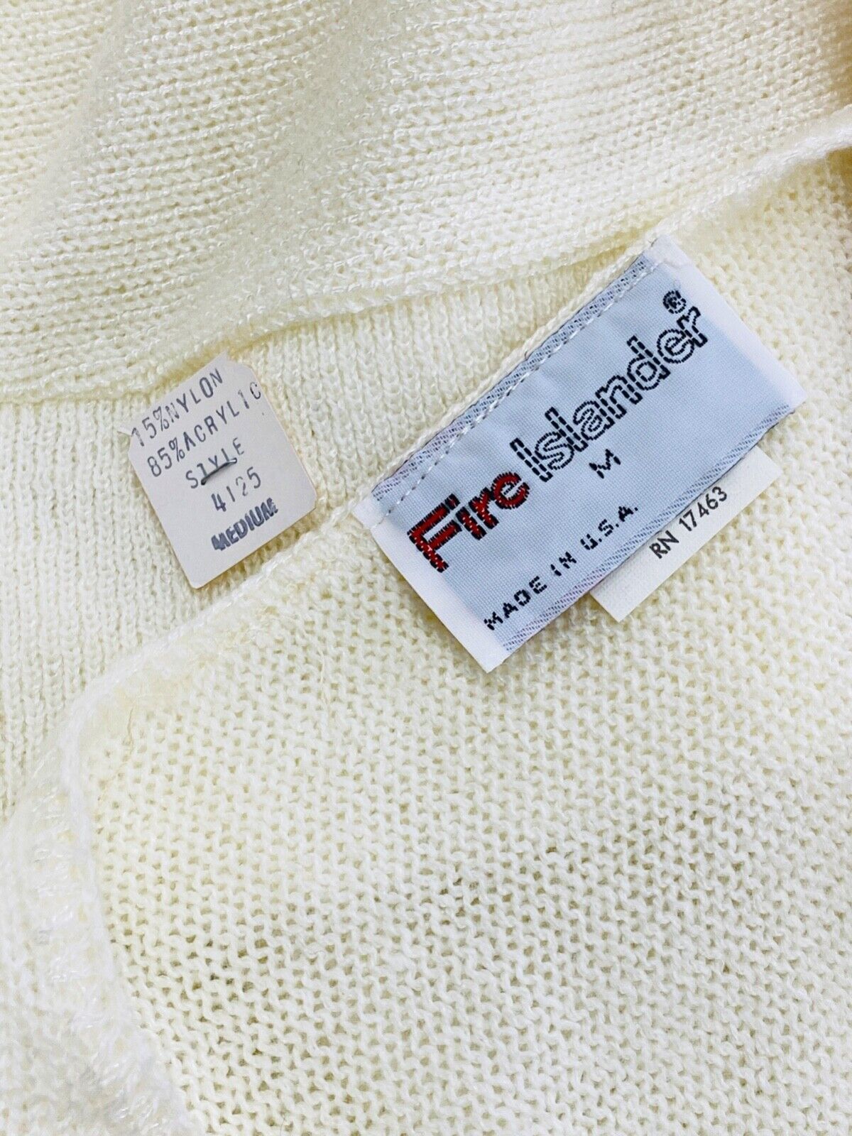 Vintage white sweater lot, ivory lightweight vest top shirt deadstock 1970 1980