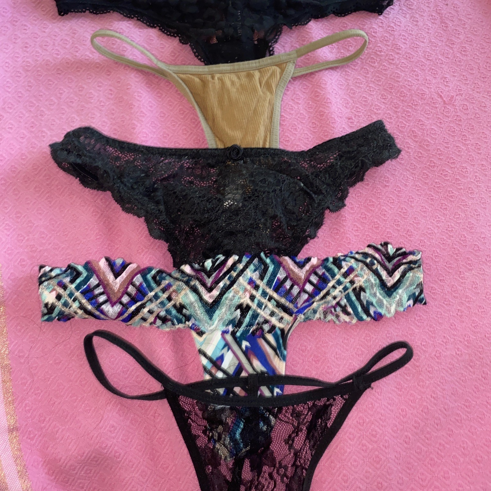 Vintage lote 11 PINk/ Victoria’S Secrets Thong/string PANTIES#5677