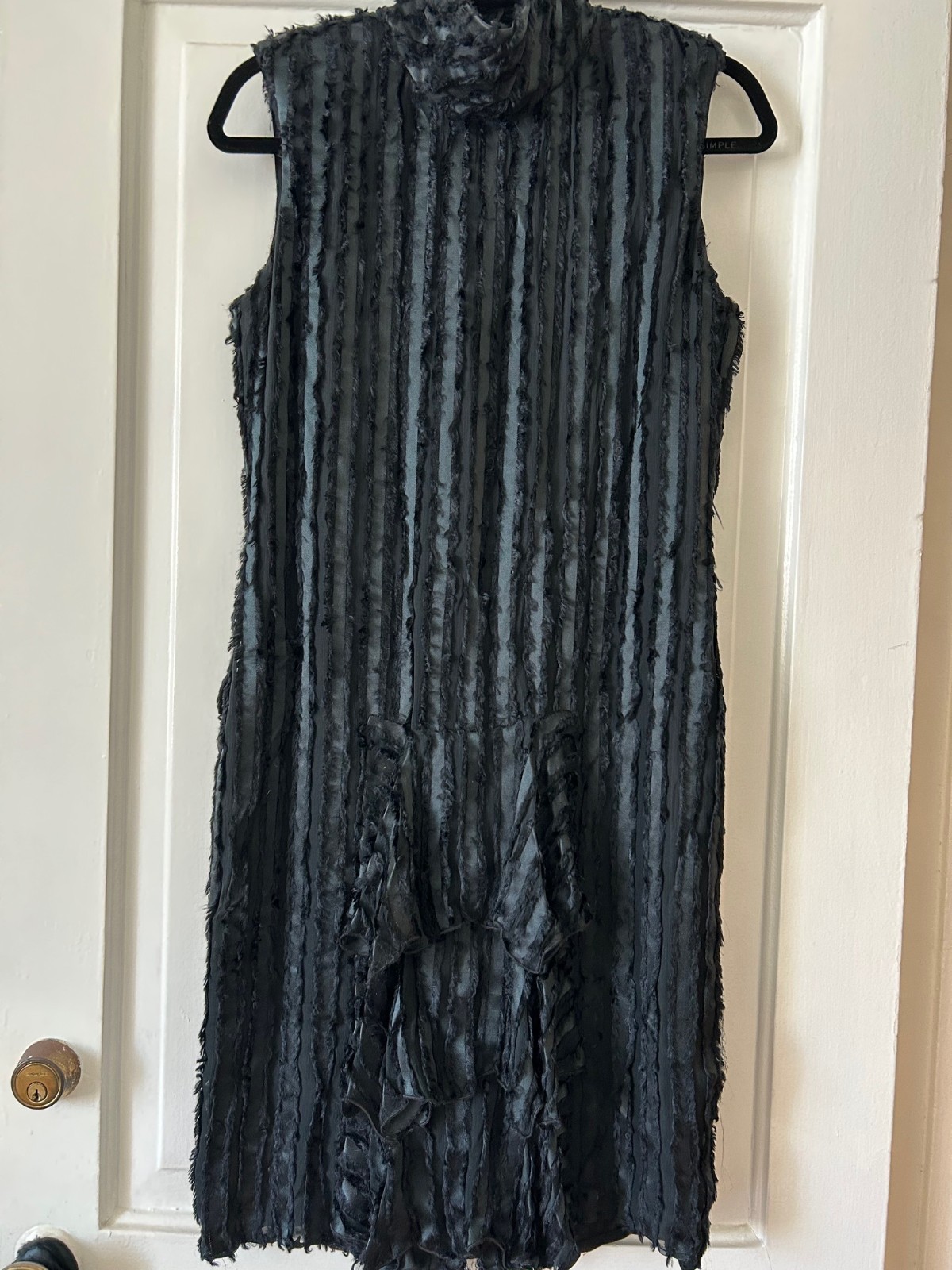 Holly Harp Black Textured Chiffon Dress Sz. S Vintage